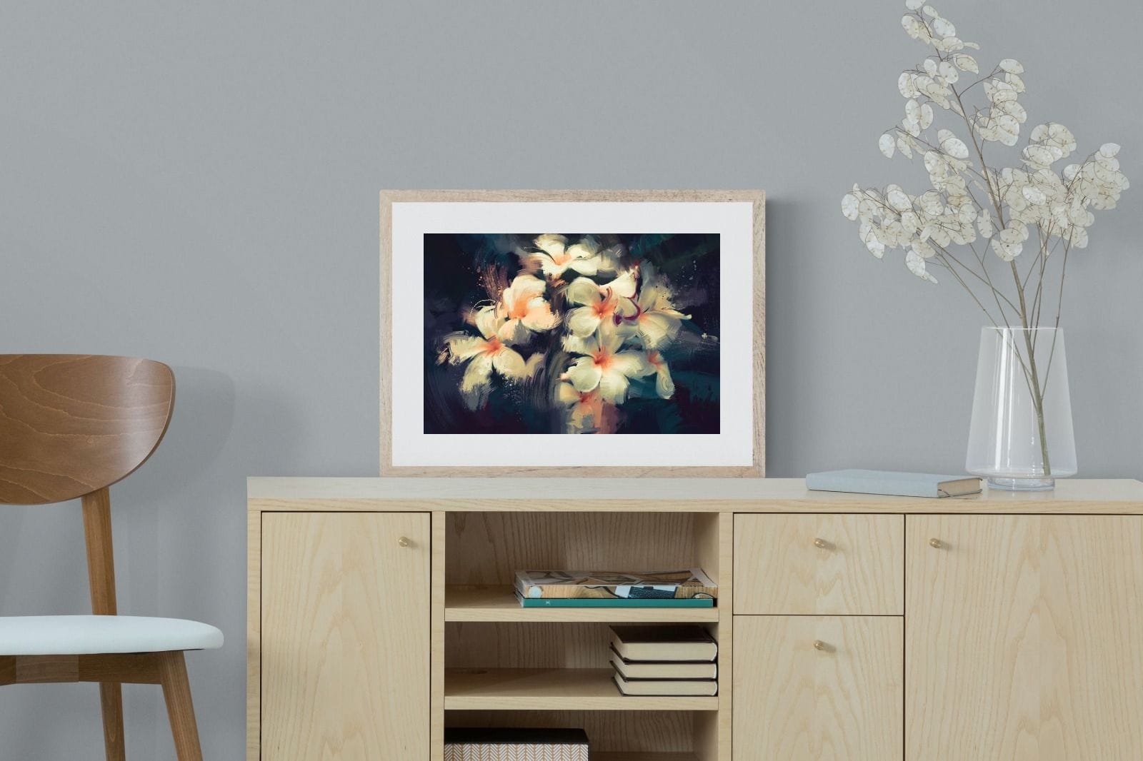 Brushed Petals-Wall_Art-60 x 45cm-Framed Print-Wood-Pixalot