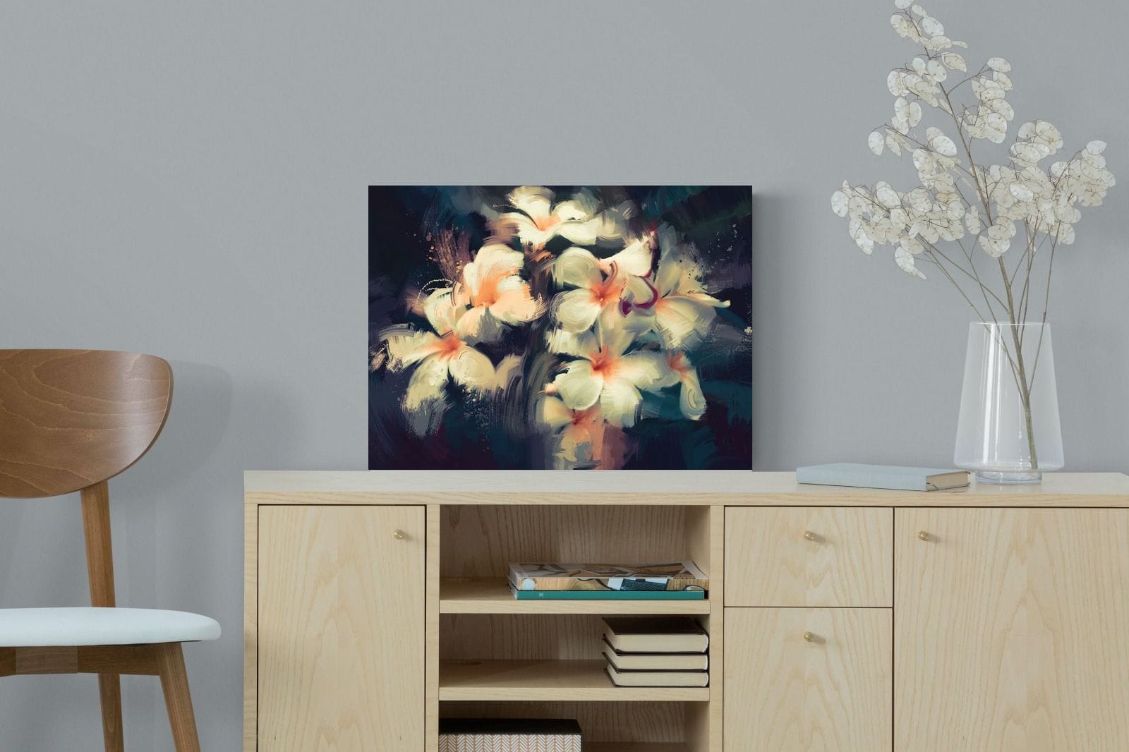 Brushed Petals-Wall_Art-60 x 45cm-Mounted Canvas-No Frame-Pixalot