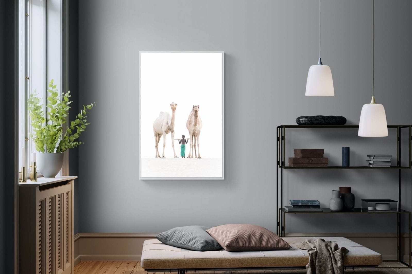 Camel Kid-Wall_Art-100 x 150cm-Mounted Canvas-White-Pixalot