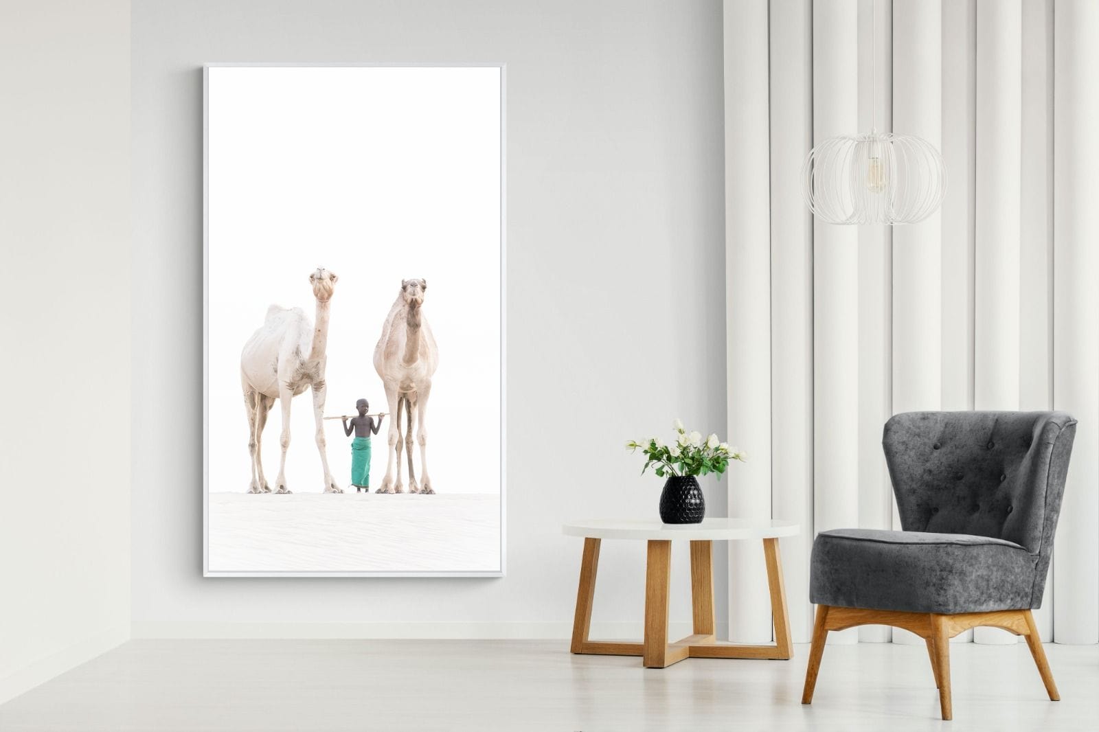 Camel Kid-Wall_Art-130 x 220cm-Mounted Canvas-White-Pixalot