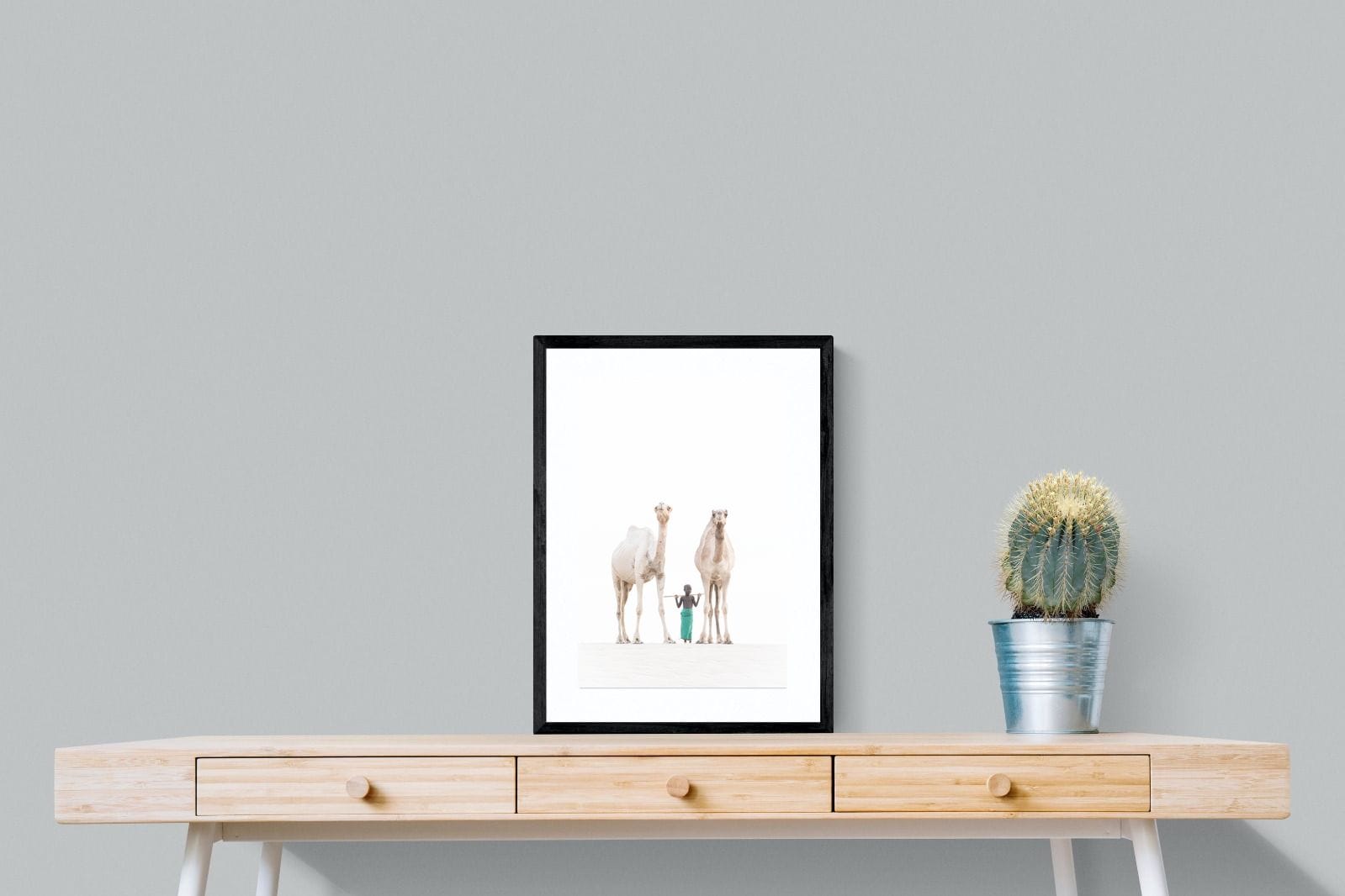 Camel Kid-Wall_Art-45 x 60cm-Framed Print-Black-Pixalot
