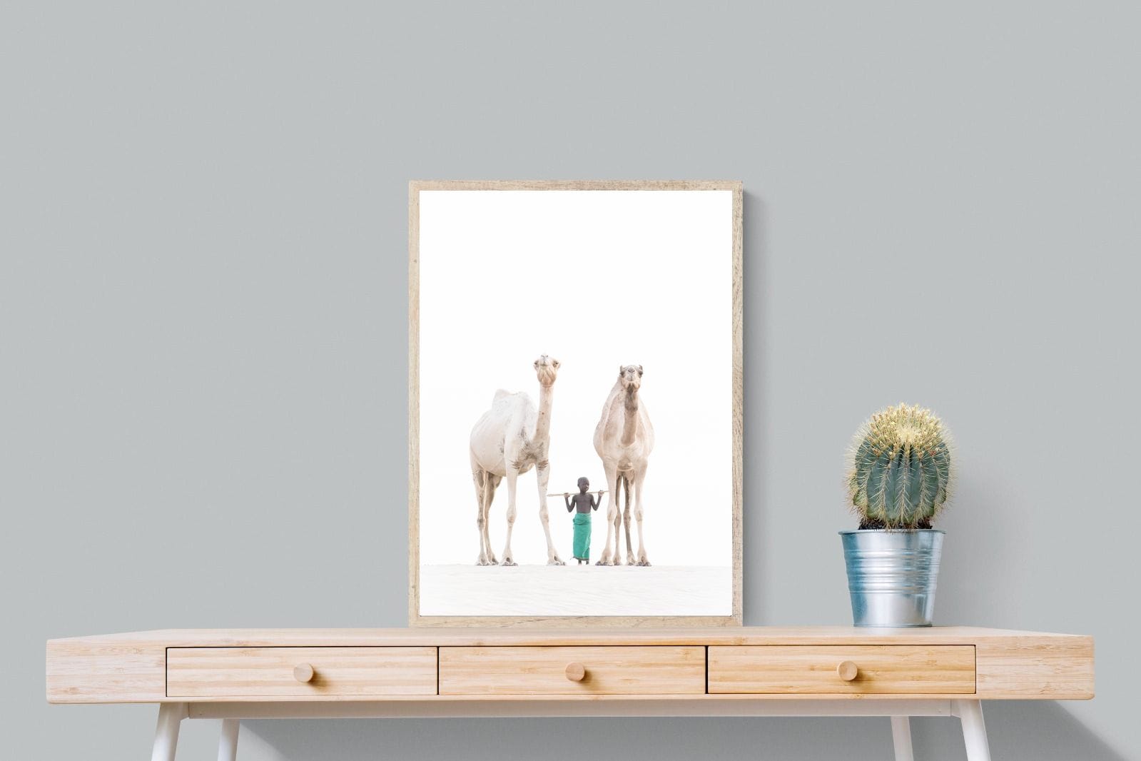 Camel Kid-Wall_Art-60 x 80cm-Mounted Canvas-Wood-Pixalot