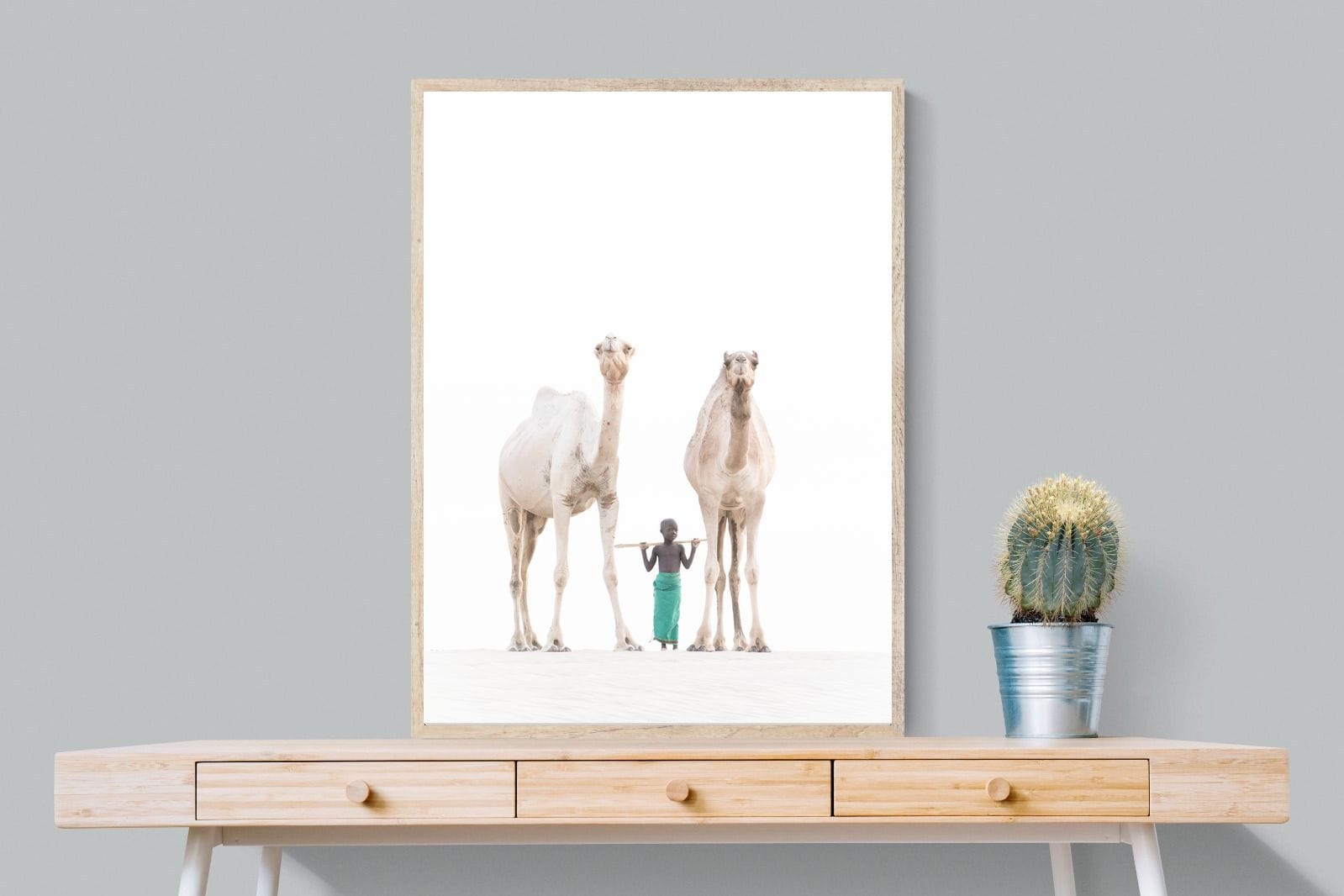Camel Kid-Wall_Art-75 x 100cm-Mounted Canvas-Wood-Pixalot