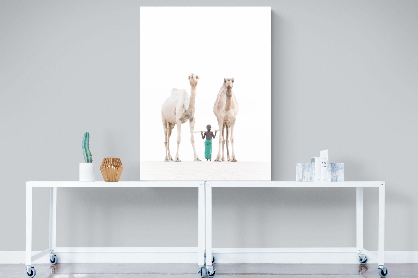 Camel Kid-Wall_Art-90 x 120cm-Mounted Canvas-No Frame-Pixalot