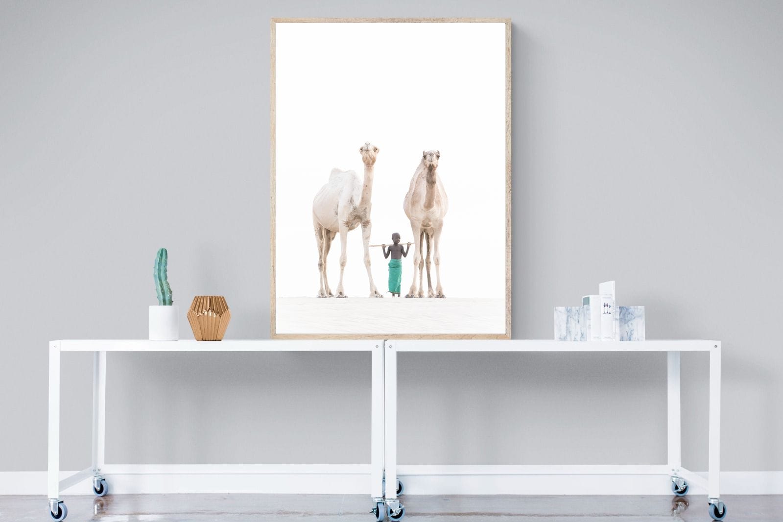 Camel Kid-Wall_Art-90 x 120cm-Mounted Canvas-Wood-Pixalot