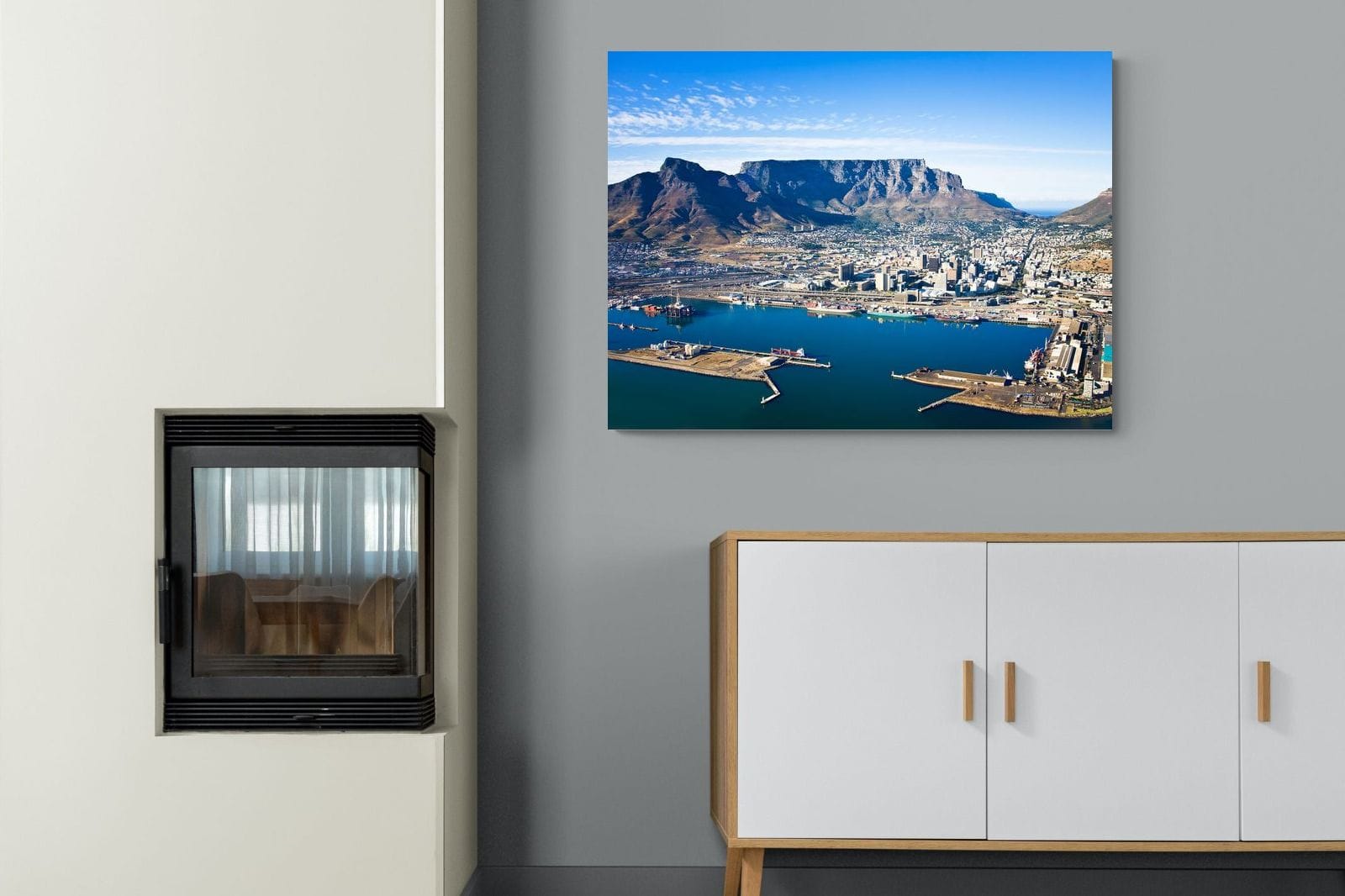 Cape Town Harbour-Wall_Art-100 x 75cm-Mounted Canvas-No Frame-Pixalot