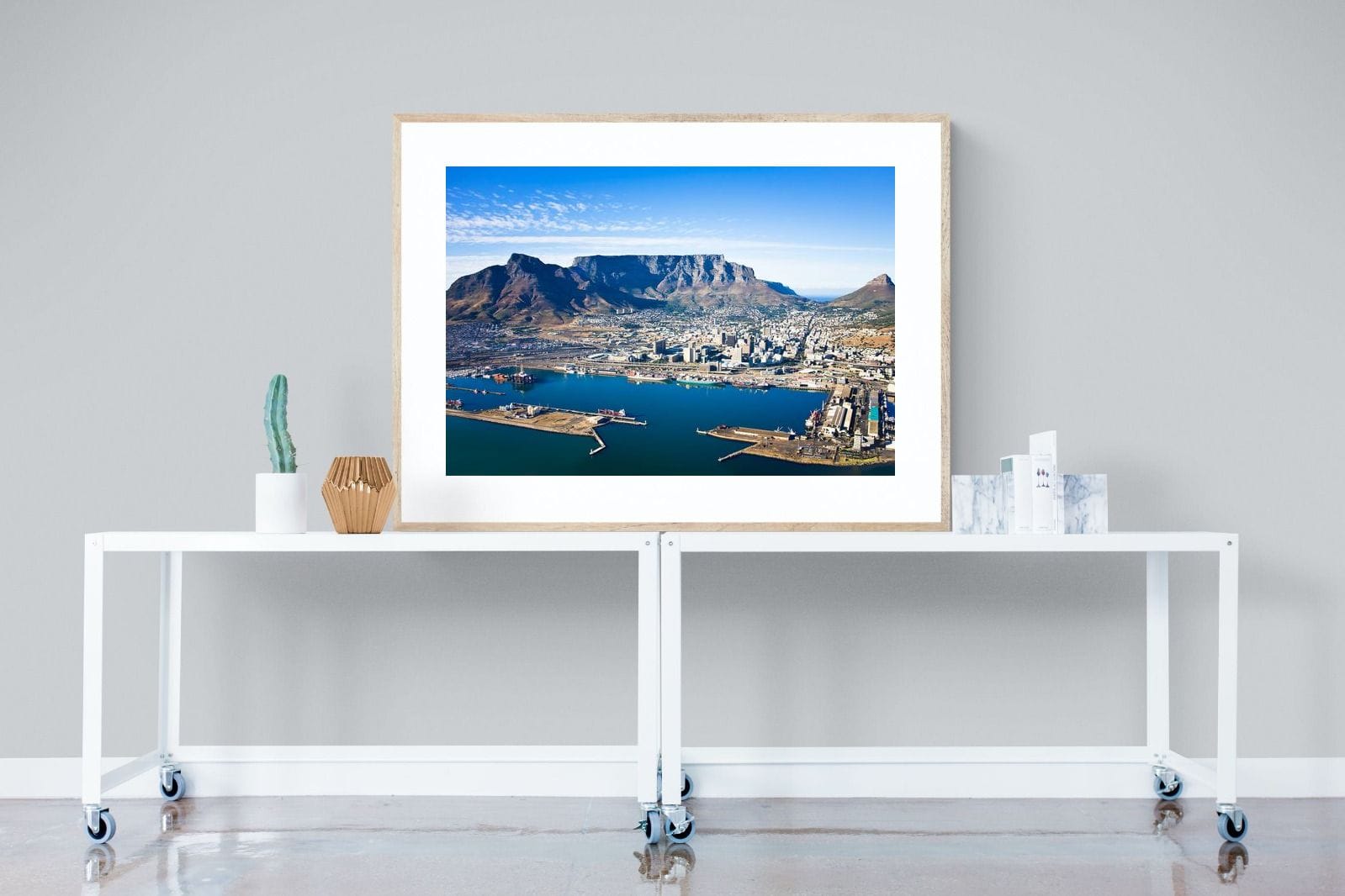 Cape Town Harbour-Wall_Art-120 x 90cm-Framed Print-Wood-Pixalot