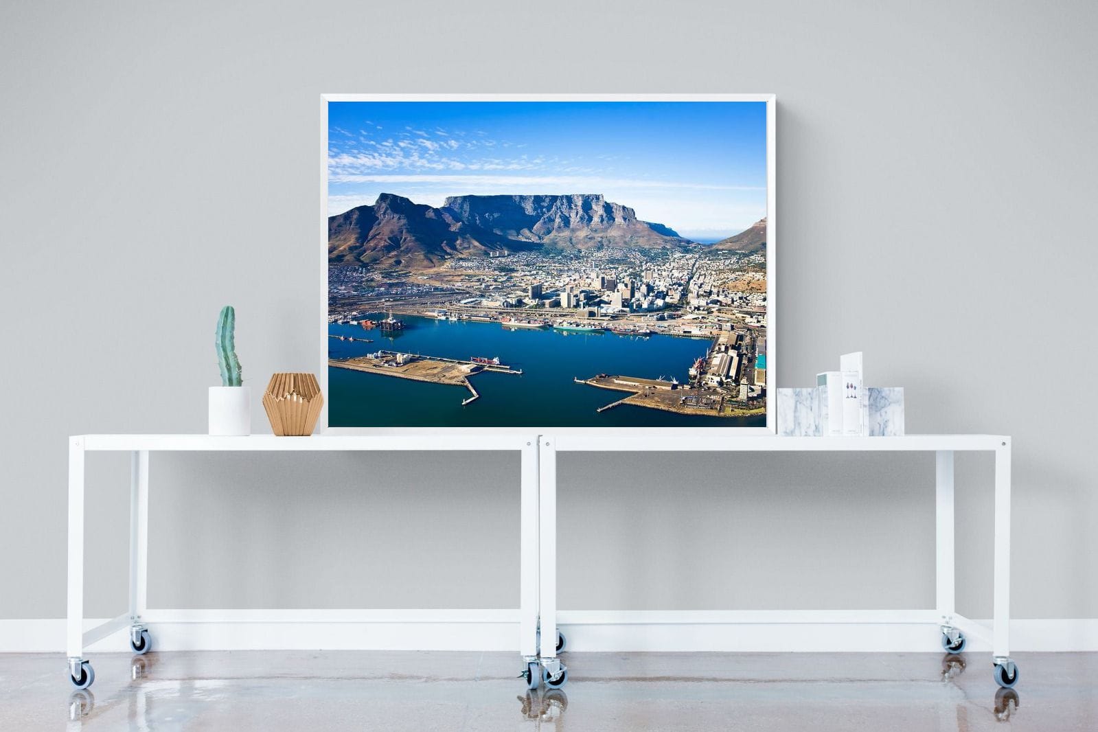 Cape Town Harbour-Wall_Art-120 x 90cm-Mounted Canvas-White-Pixalot