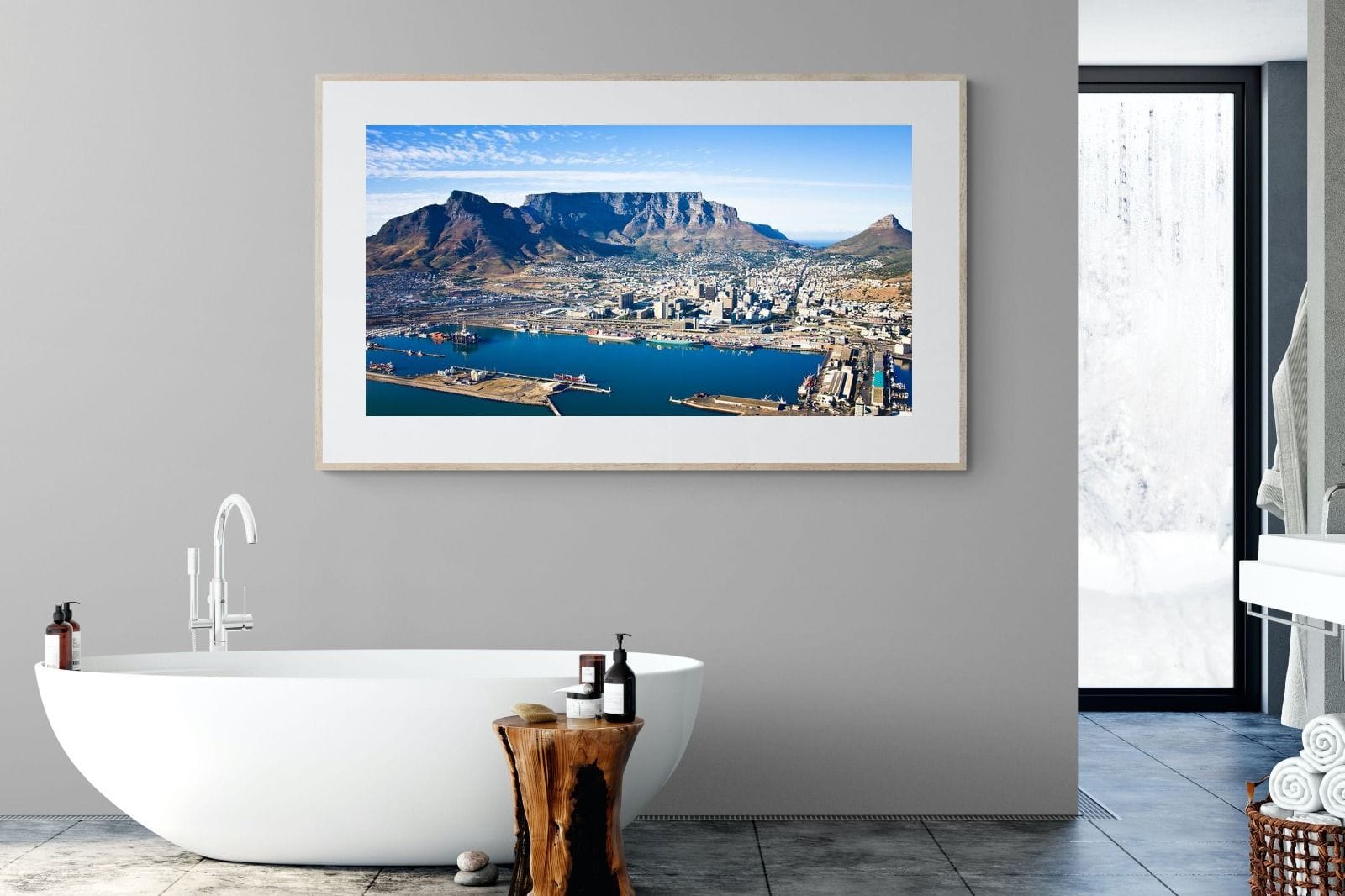 Cape Town Harbour-Wall_Art-180 x 110cm-Framed Print-Wood-Pixalot