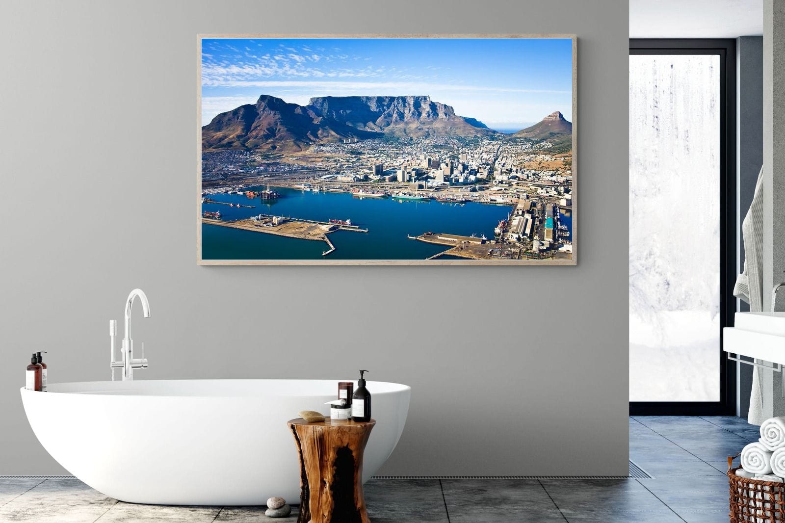 Cape Town Harbour-Wall_Art-180 x 110cm-Mounted Canvas-Wood-Pixalot
