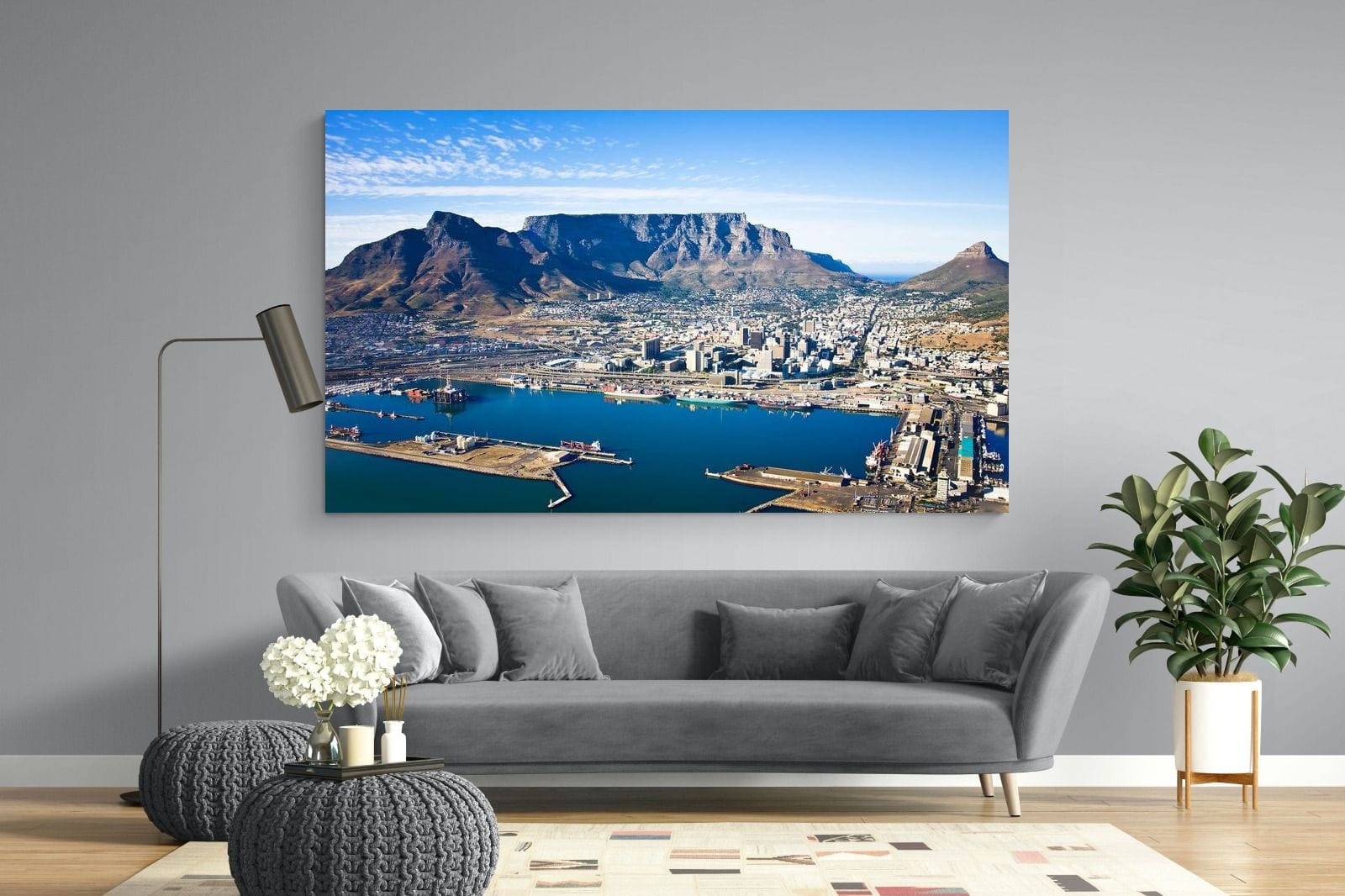 Cape Town Harbour-Wall_Art-220 x 130cm-Mounted Canvas-No Frame-Pixalot