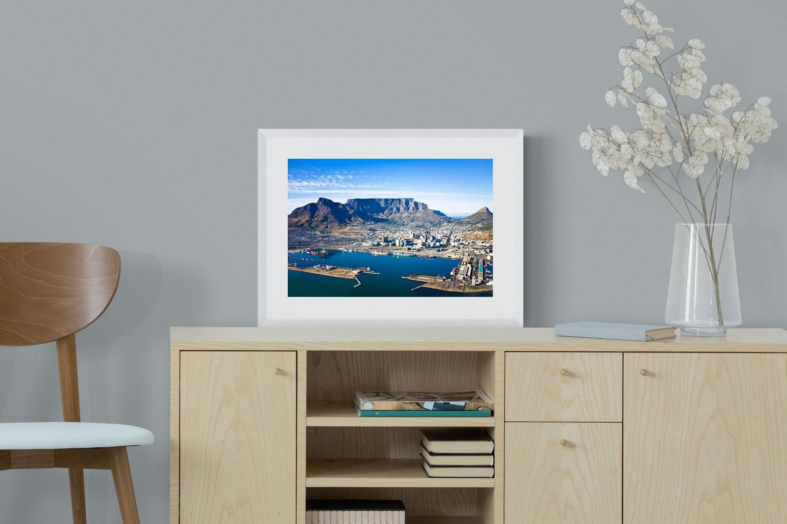 Cape Town Harbour-Wall_Art-60 x 45cm-Framed Print-White-Pixalot