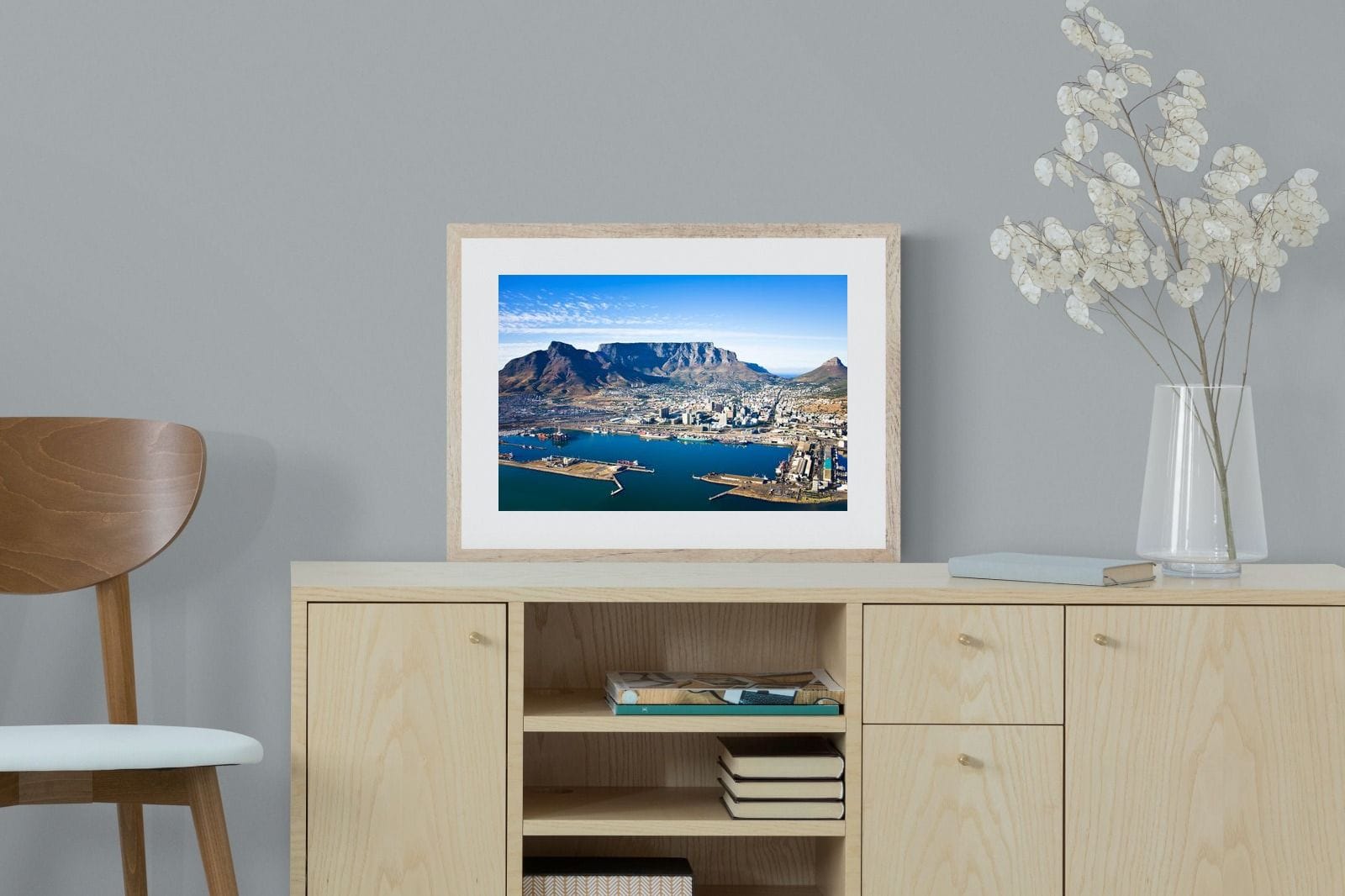 Cape Town Harbour-Wall_Art-60 x 45cm-Framed Print-Wood-Pixalot