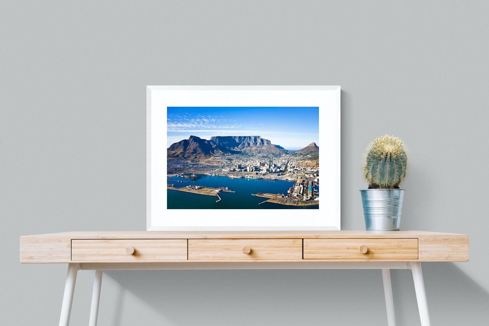 Cape Town Harbour-Wall_Art-80 x 60cm-Framed Print-White-Pixalot