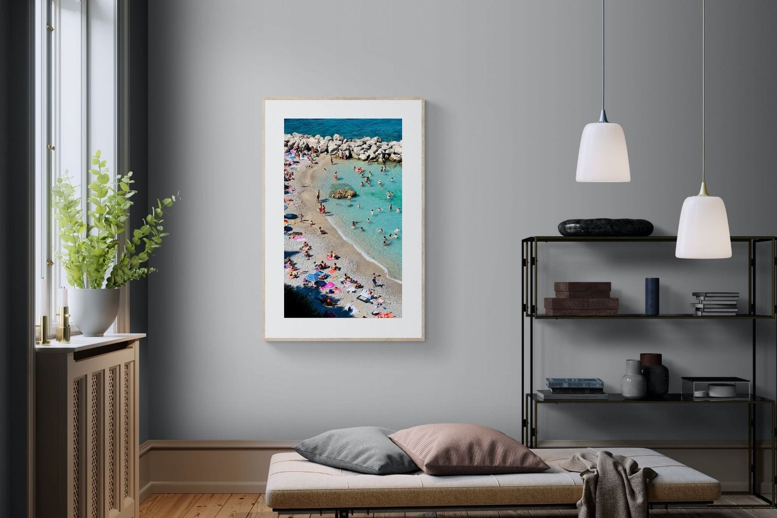 Capri Beach-Wall_Art-100 x 150cm-Framed Print-Wood-Pixalot