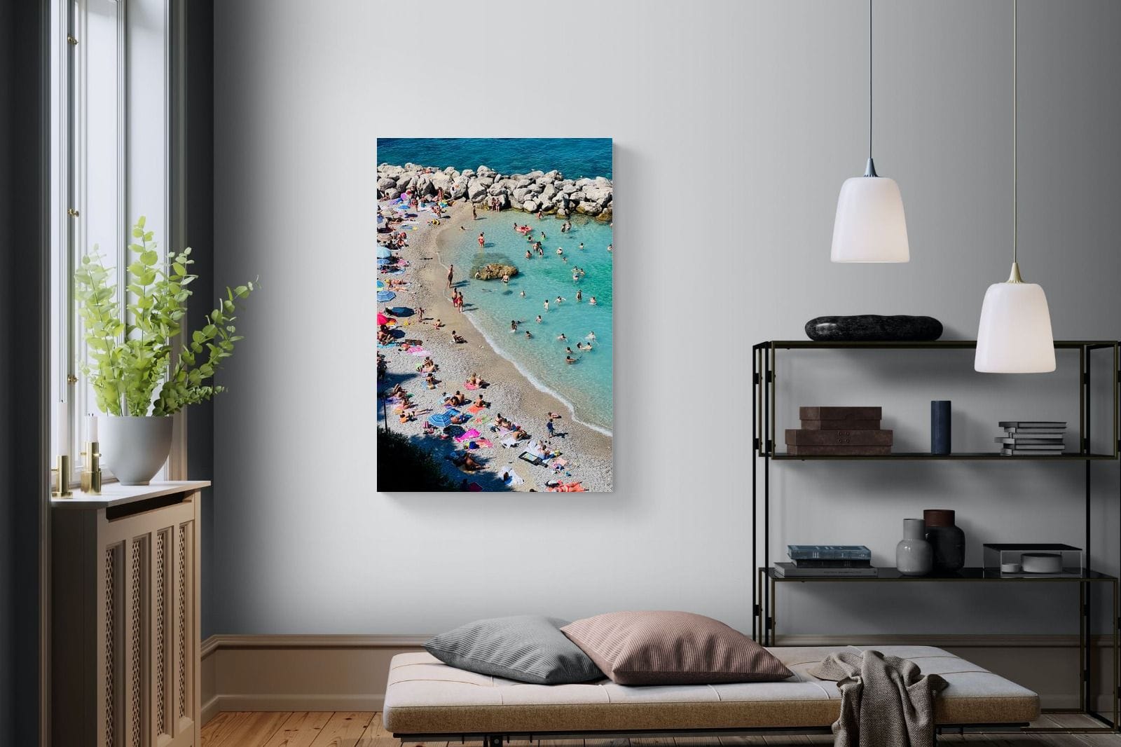 Capri Beach-Wall_Art-100 x 150cm-Mounted Canvas-No Frame-Pixalot