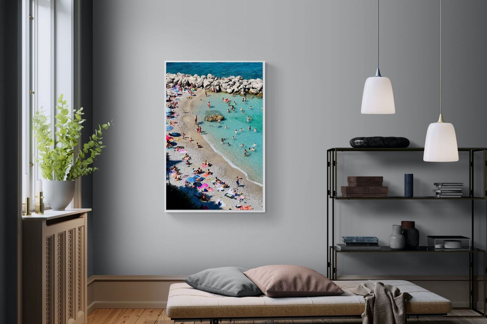 Capri Beach-Wall_Art-100 x 150cm-Mounted Canvas-White-Pixalot