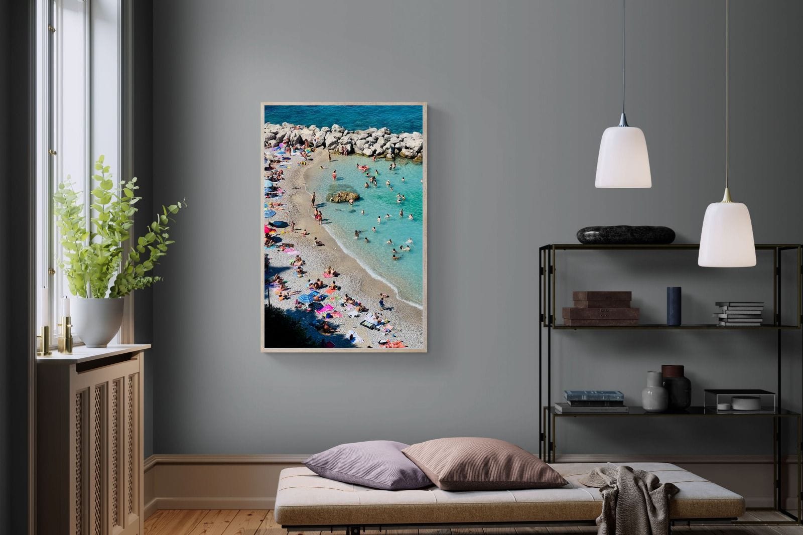 Capri Beach-Wall_Art-100 x 150cm-Mounted Canvas-Wood-Pixalot