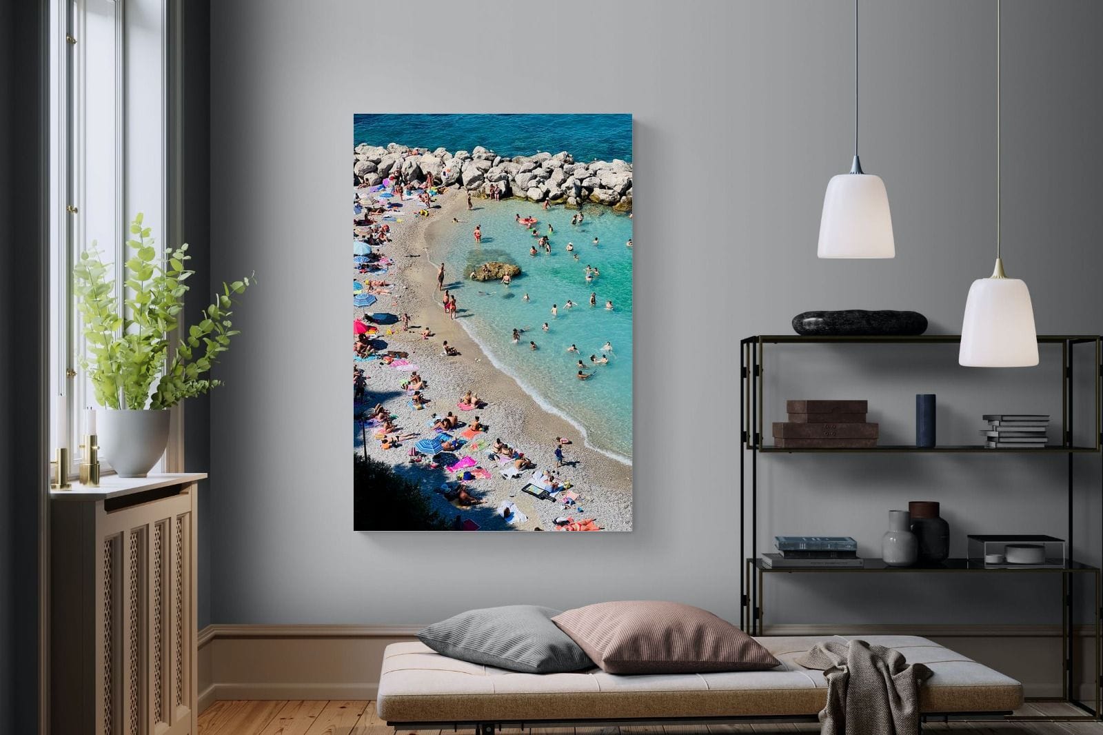 Capri Beach-Wall_Art-120 x 180cm-Mounted Canvas-No Frame-Pixalot