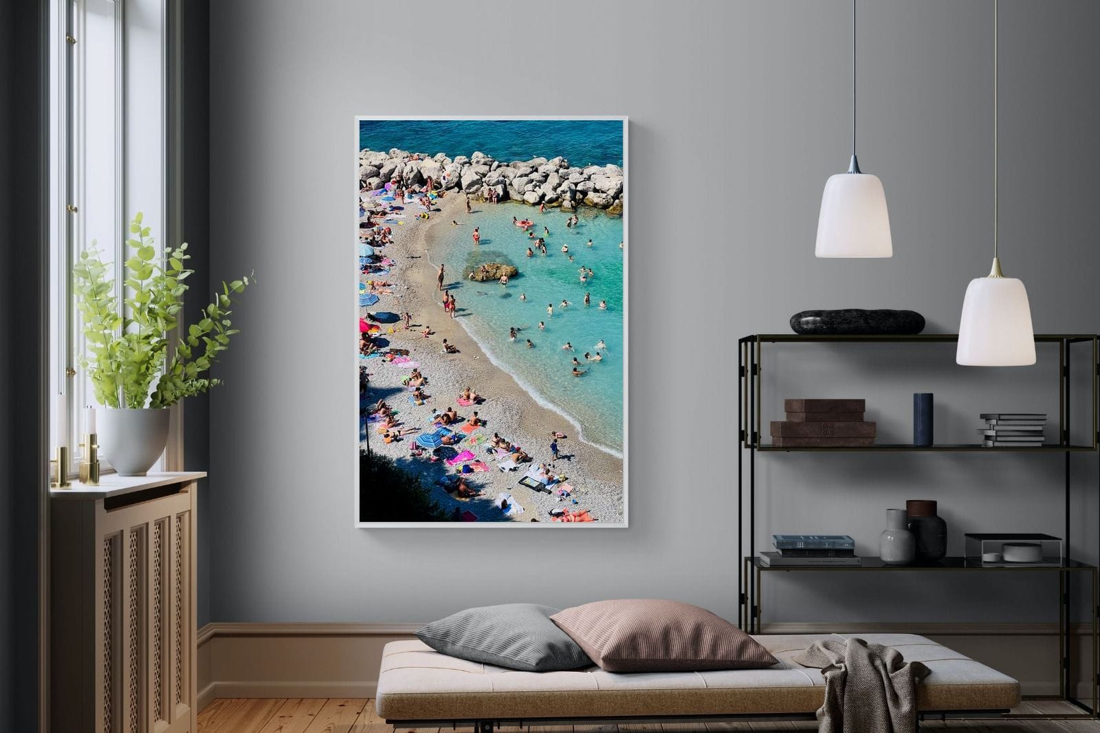 Capri Beach-Wall_Art-120 x 180cm-Mounted Canvas-White-Pixalot