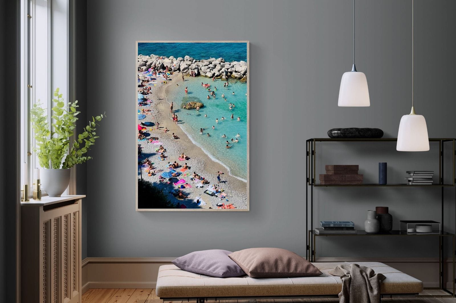 Capri Beach-Wall_Art-120 x 180cm-Mounted Canvas-Wood-Pixalot
