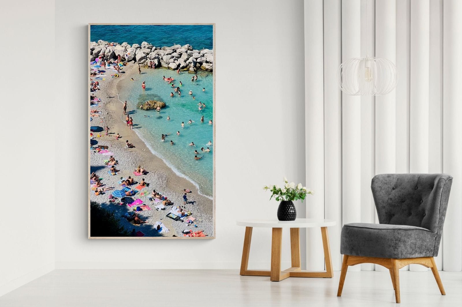 Capri Beach-Wall_Art-130 x 220cm-Mounted Canvas-Wood-Pixalot