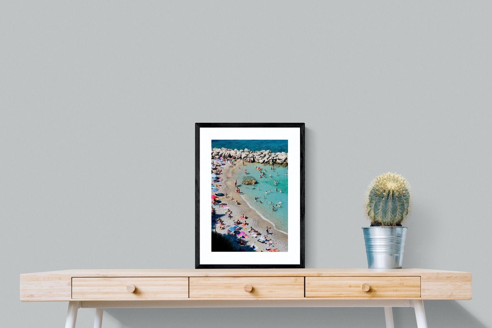Capri Beach-Wall_Art-45 x 60cm-Framed Print-Black-Pixalot