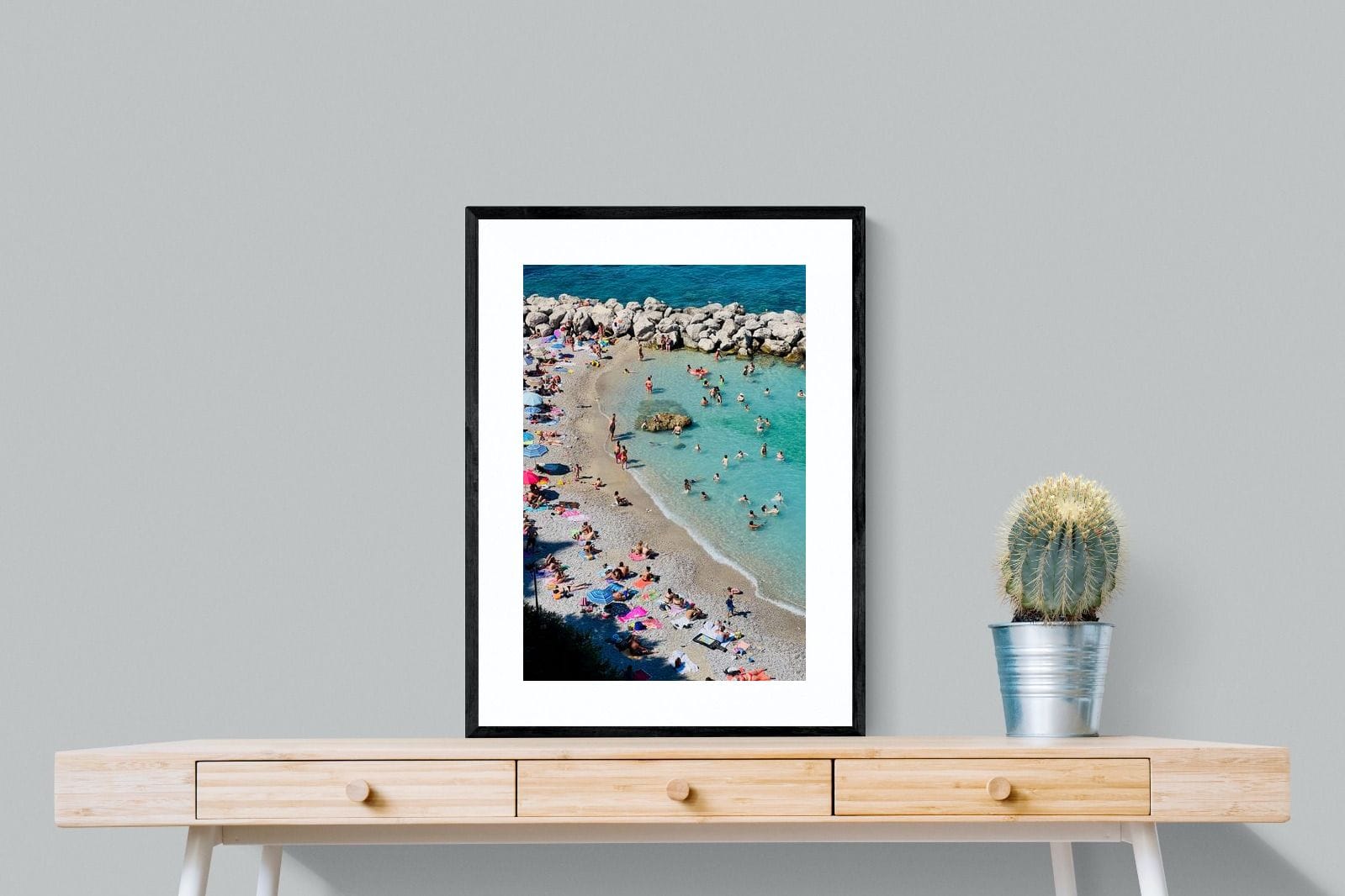 Capri Beach-Wall_Art-60 x 80cm-Framed Print-Black-Pixalot