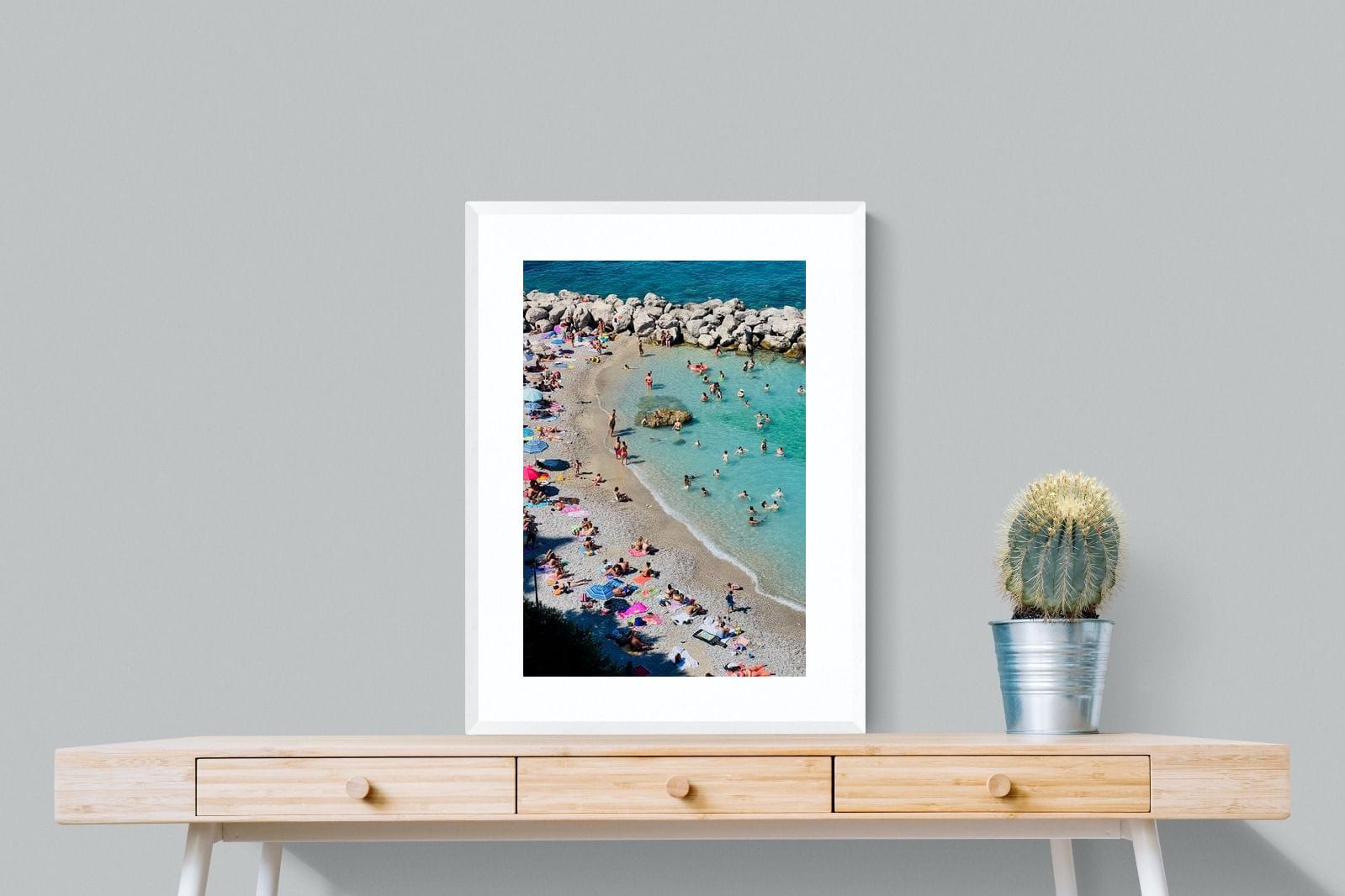 Capri Beach-Wall_Art-60 x 80cm-Framed Print-White-Pixalot