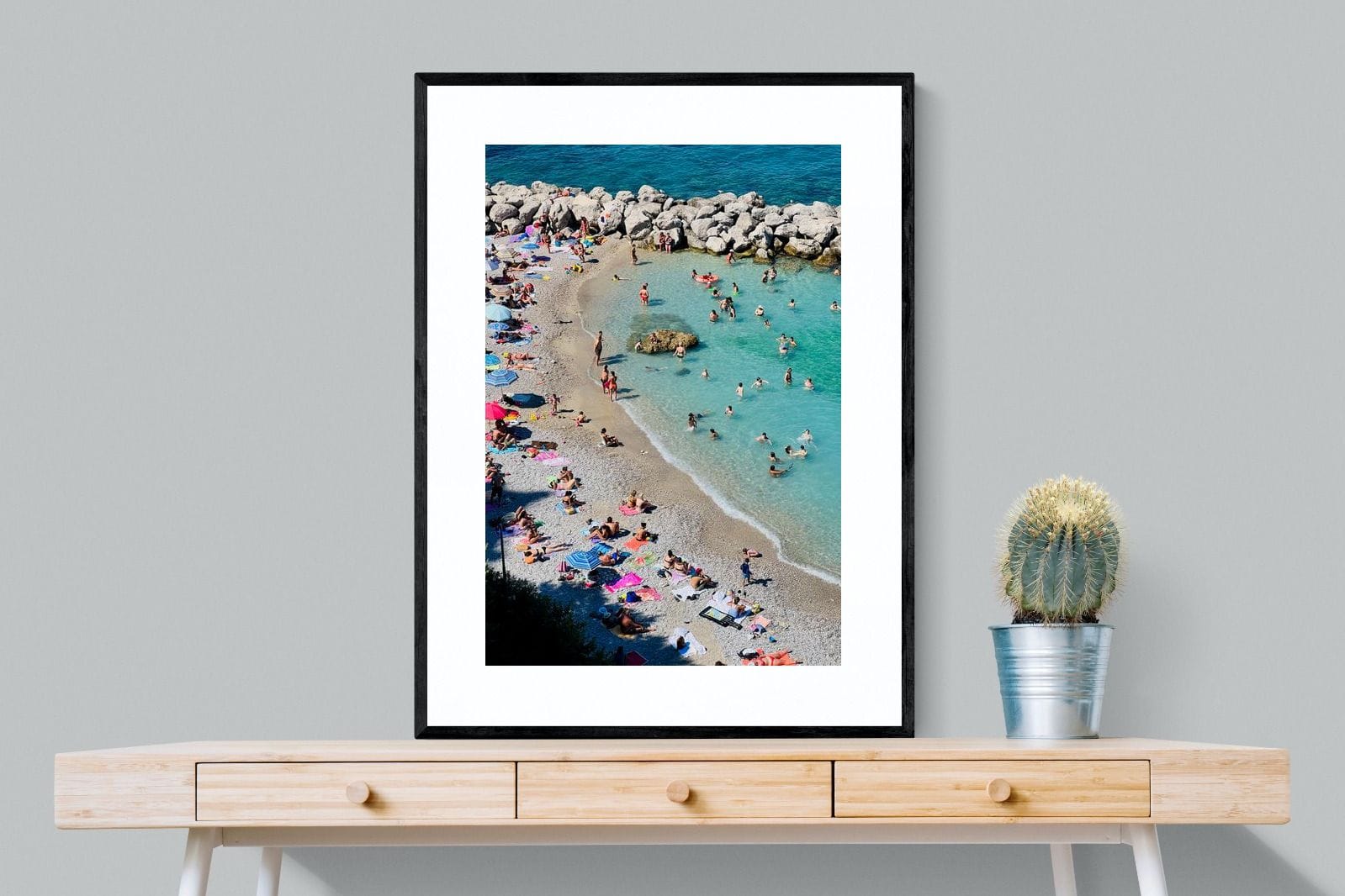 Capri Beach-Wall_Art-75 x 100cm-Framed Print-Black-Pixalot