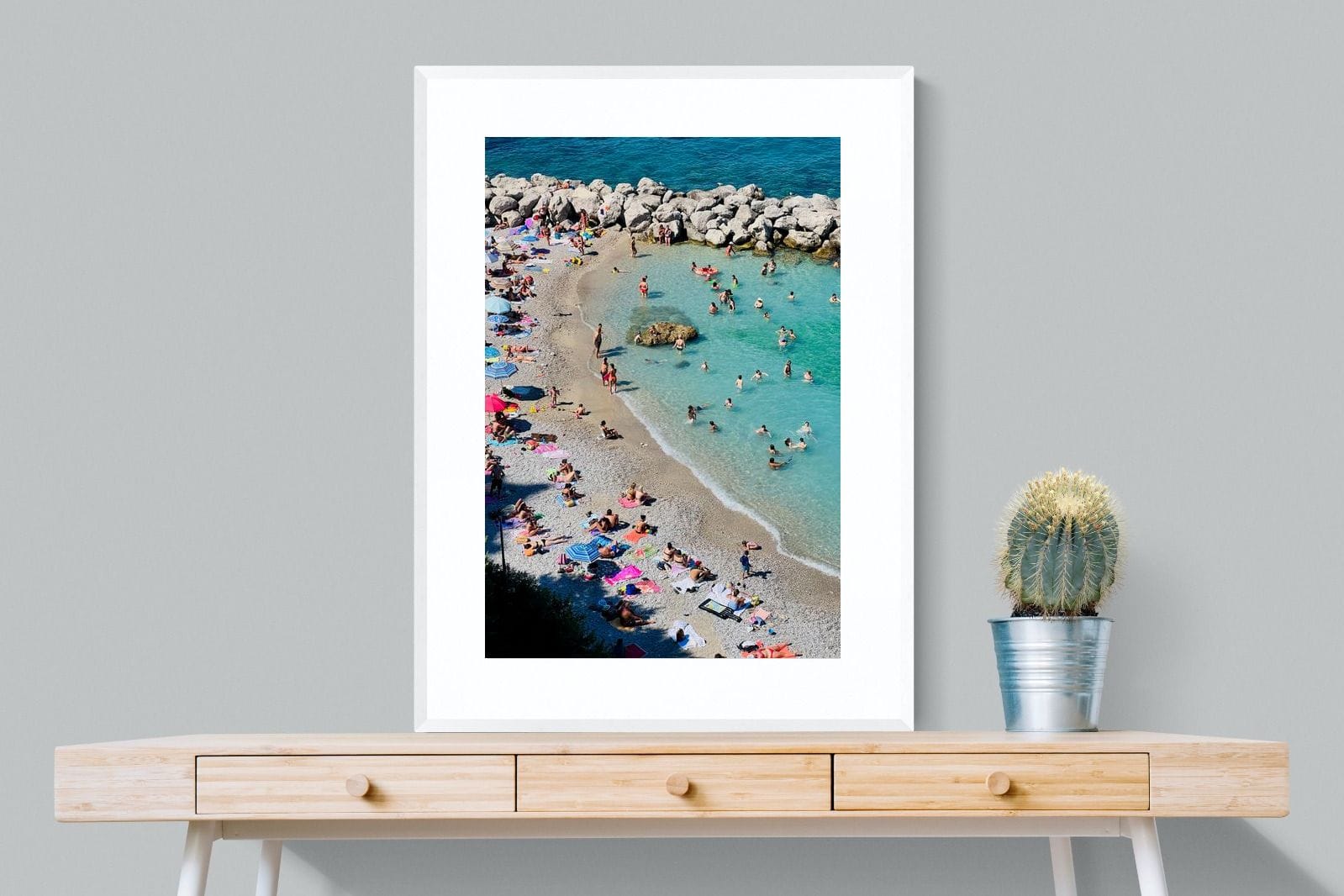 Capri Beach-Wall_Art-75 x 100cm-Framed Print-White-Pixalot