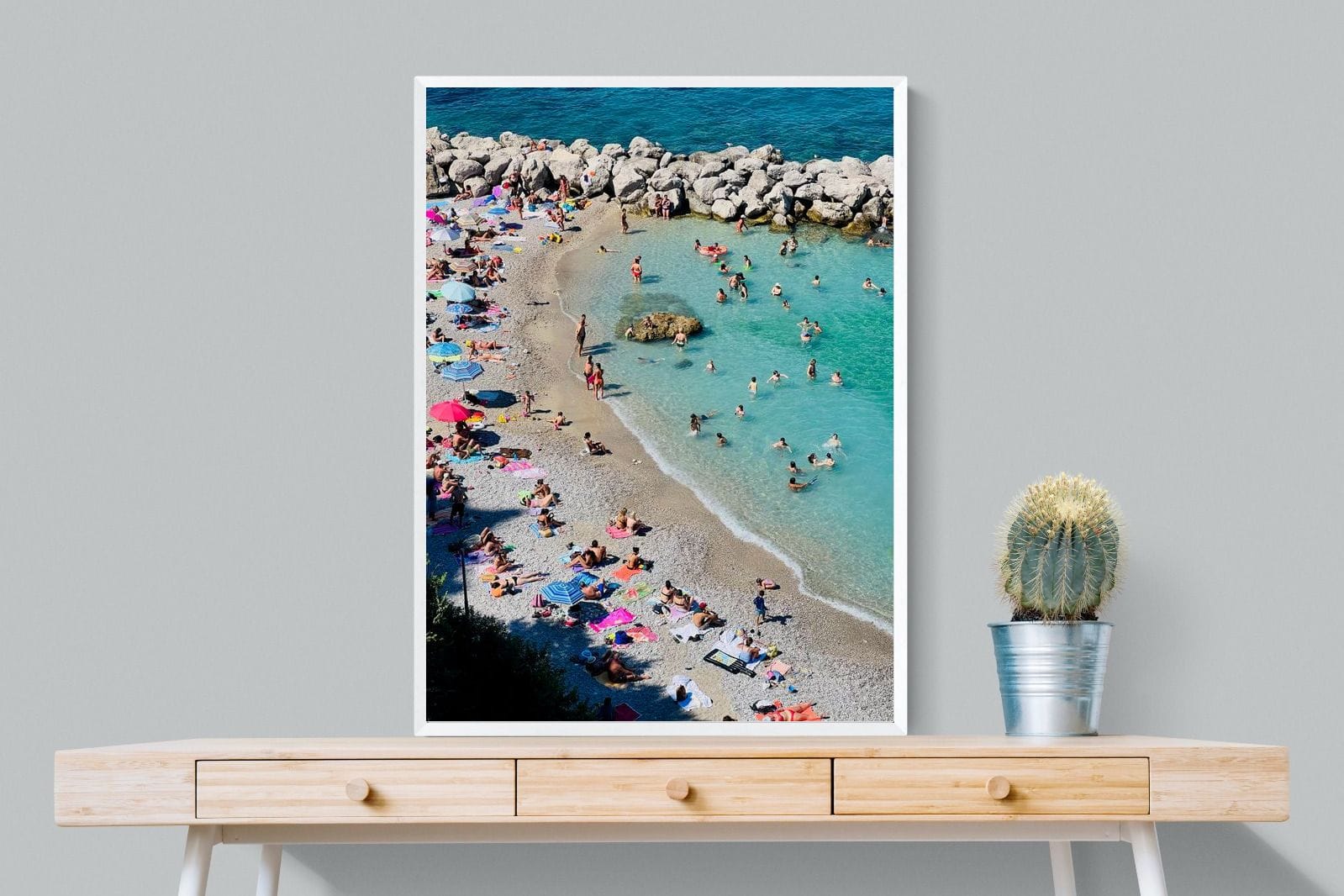 Capri Beach-Wall_Art-75 x 100cm-Mounted Canvas-White-Pixalot