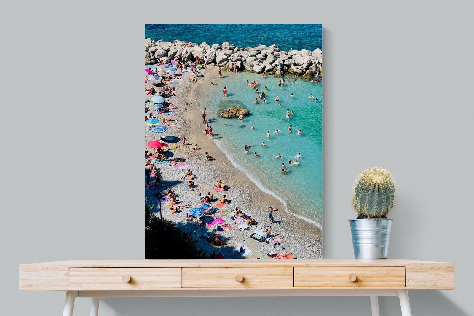 Capri Beach-Wall_Art-75 x 100cm-Mounted Canvas-No Frame-Pixalot