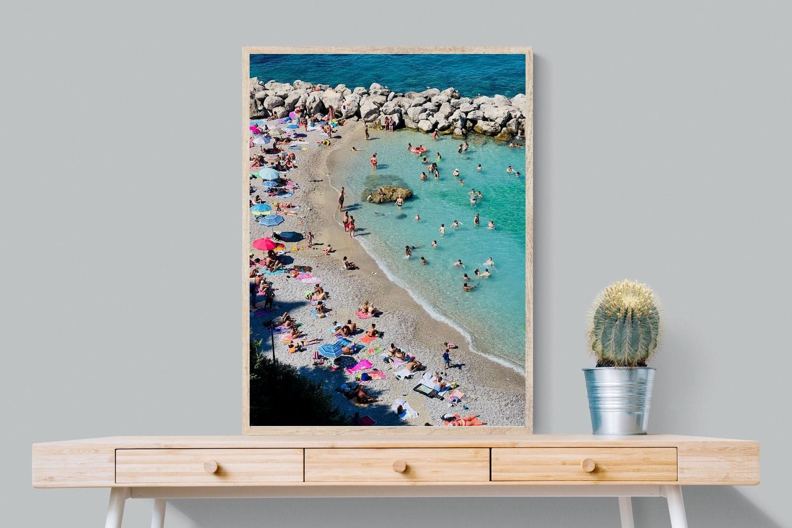Capri Beach-Wall_Art-75 x 100cm-Mounted Canvas-Wood-Pixalot