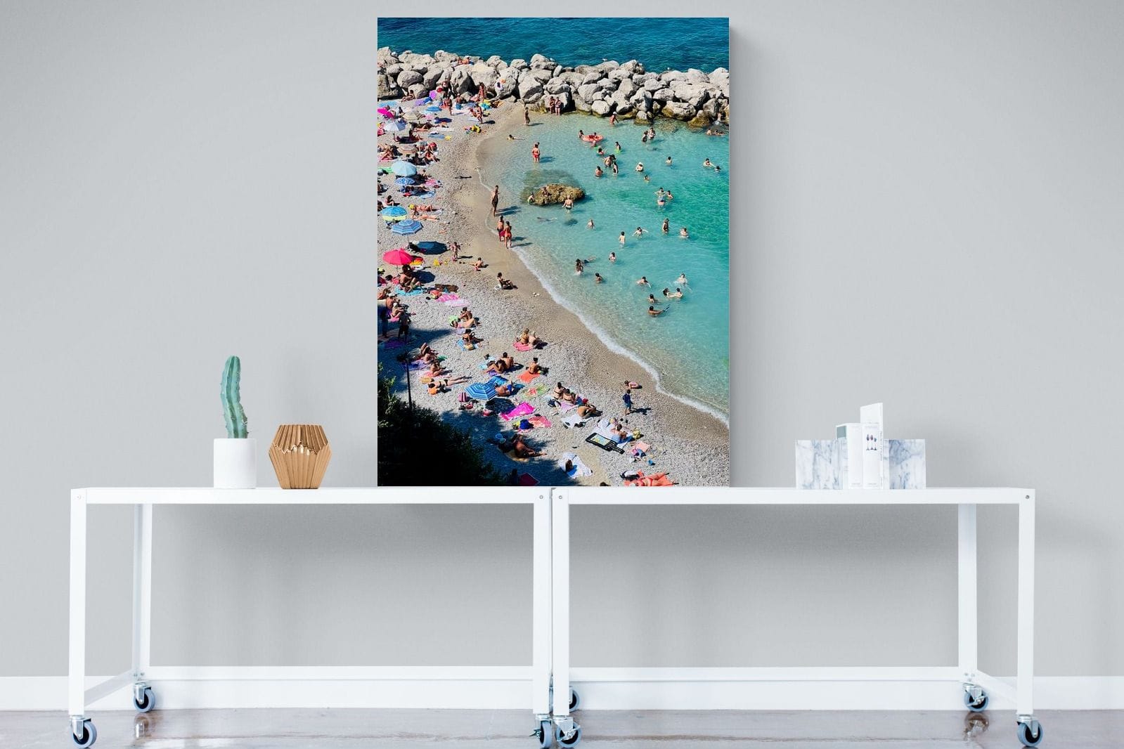 Capri Beach-Wall_Art-90 x 120cm-Mounted Canvas-No Frame-Pixalot