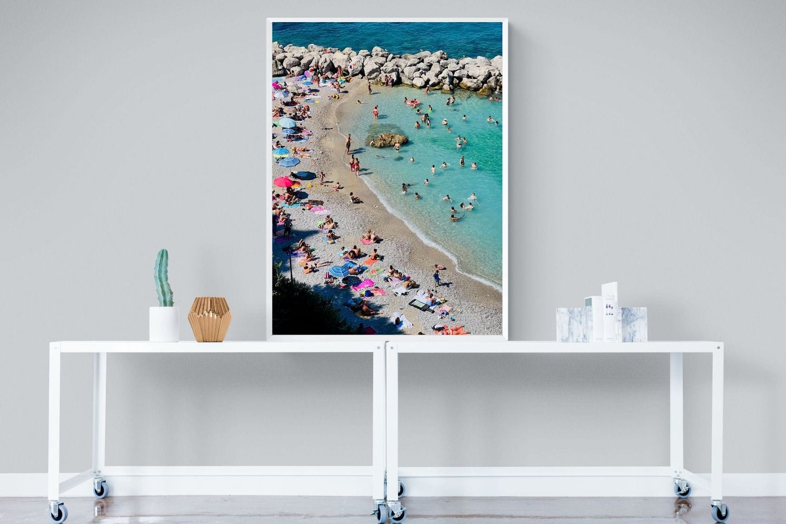 Capri Beach-Wall_Art-90 x 120cm-Mounted Canvas-White-Pixalot