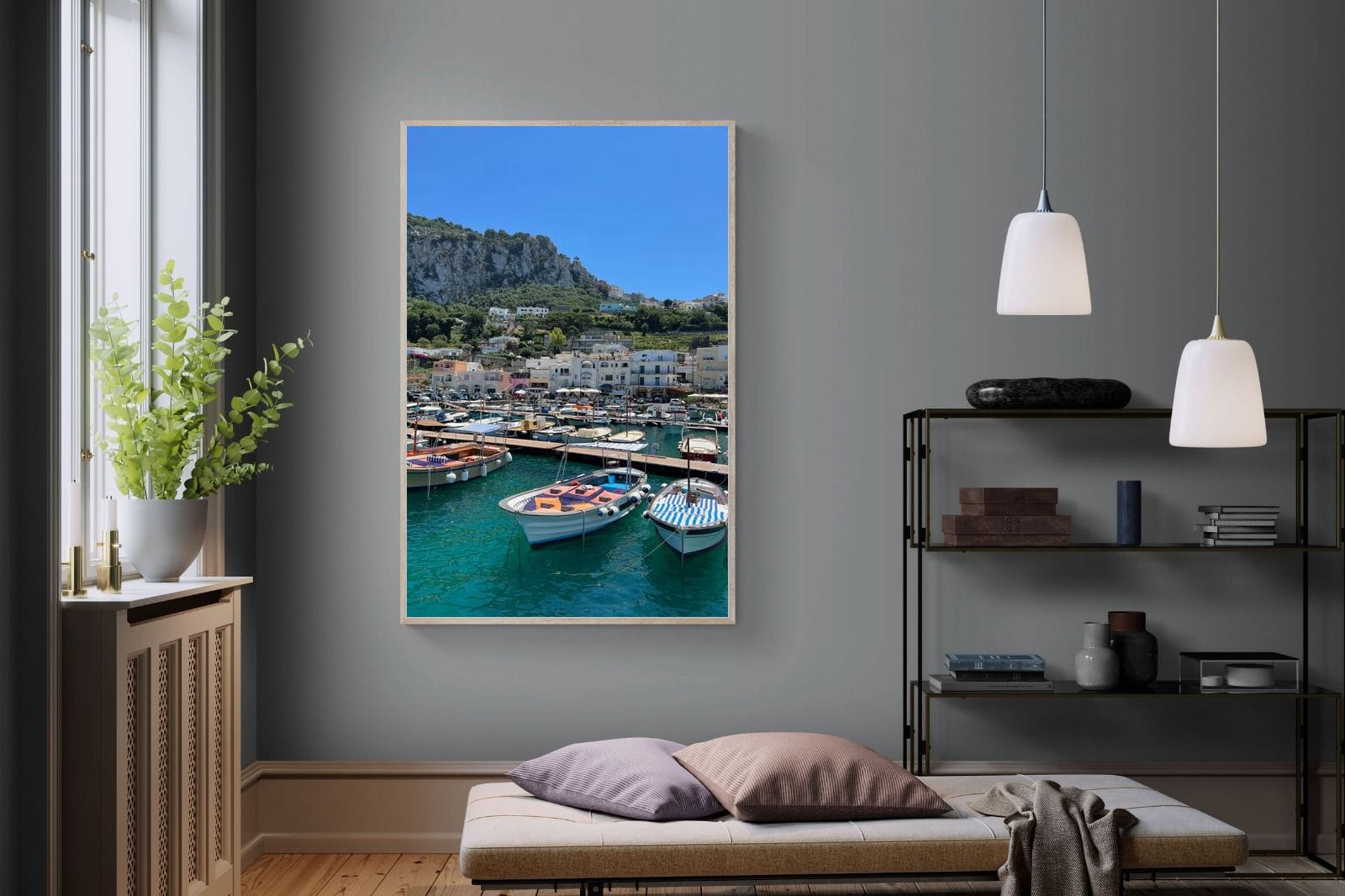 Capri Harbour-Wall_Art-120 x 180cm-Mounted Canvas-Wood-Pixalot