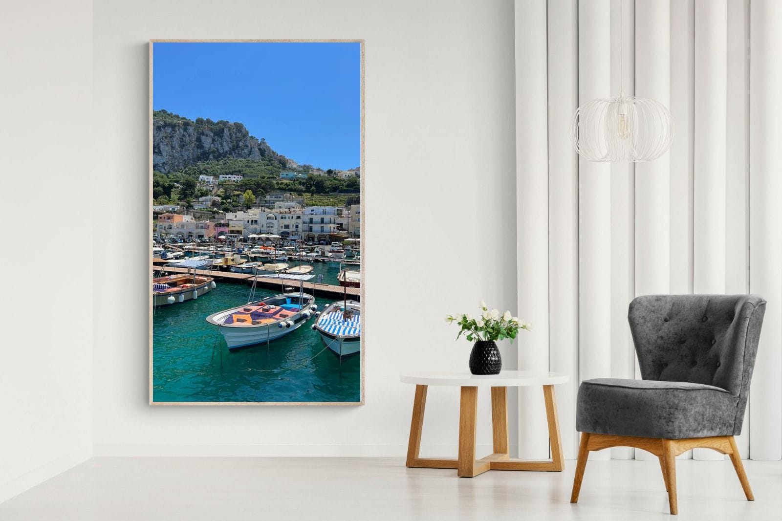 Capri Harbour-Wall_Art-130 x 220cm-Mounted Canvas-Wood-Pixalot