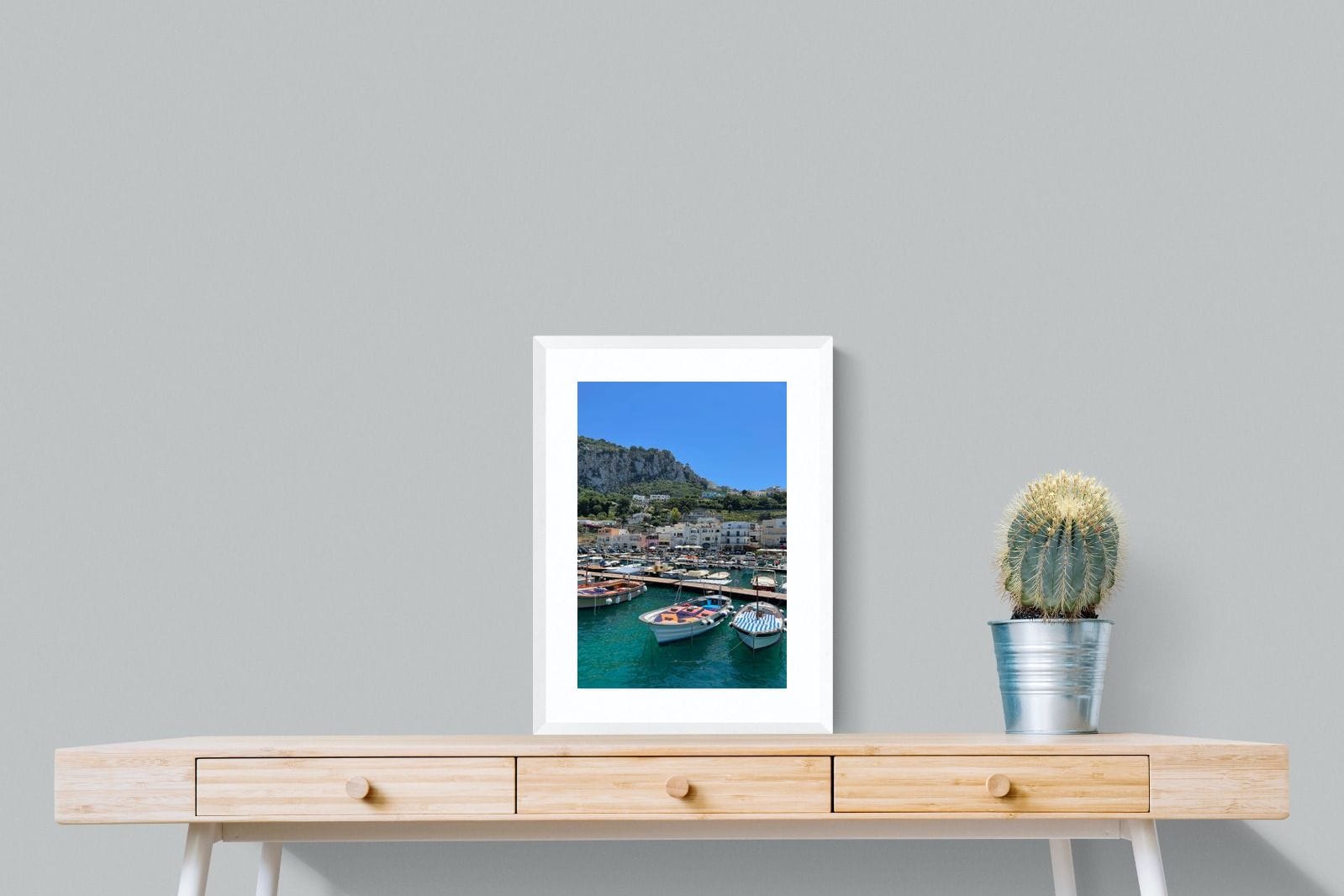 Capri Harbour-Wall_Art-45 x 60cm-Framed Print-White-Pixalot