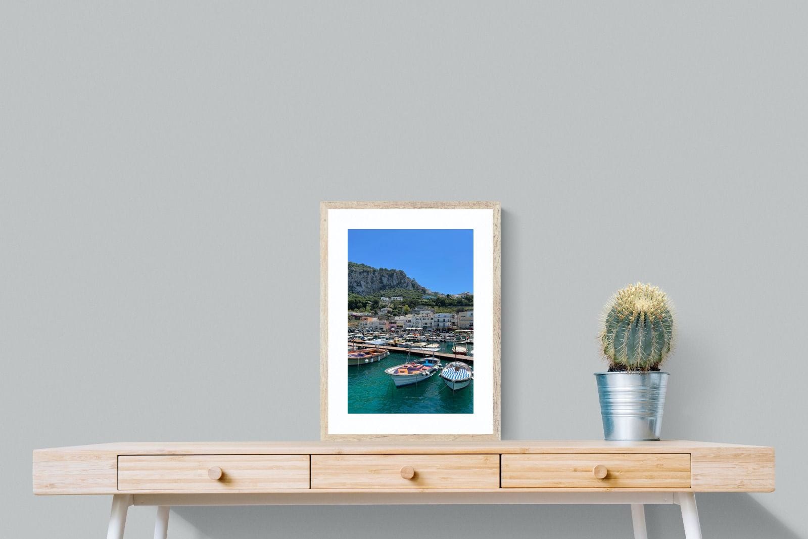 Capri Harbour-Wall_Art-45 x 60cm-Framed Print-Wood-Pixalot