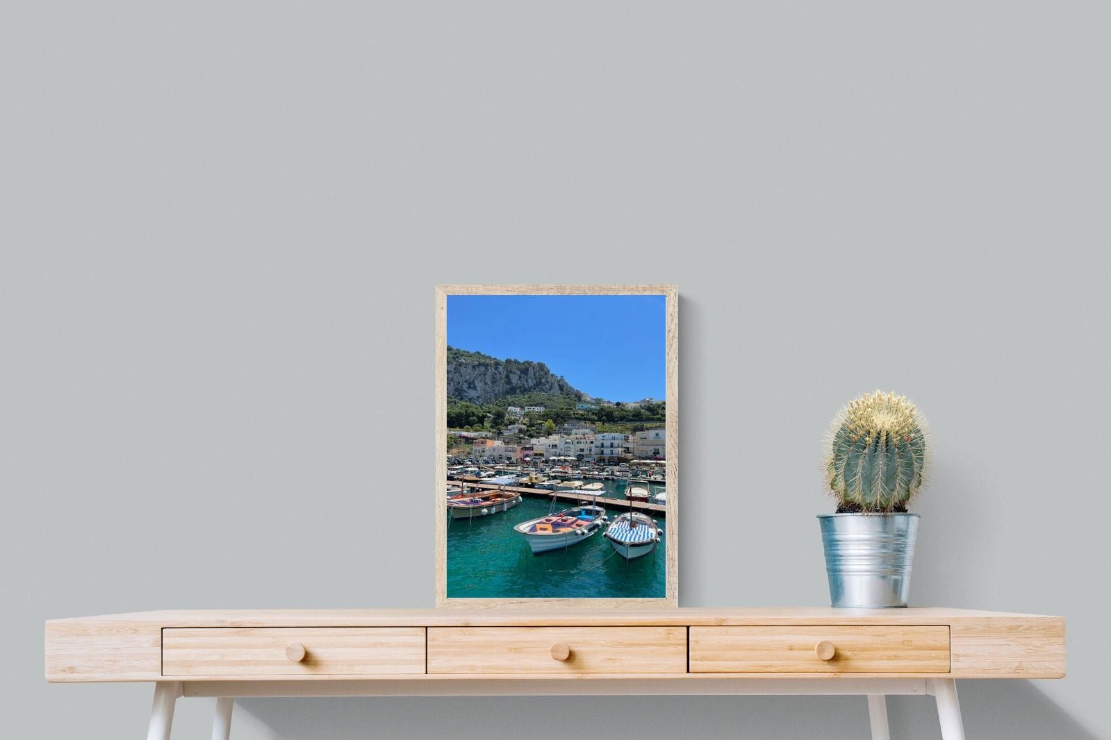 Capri Harbour-Wall_Art-45 x 60cm-Mounted Canvas-Wood-Pixalot