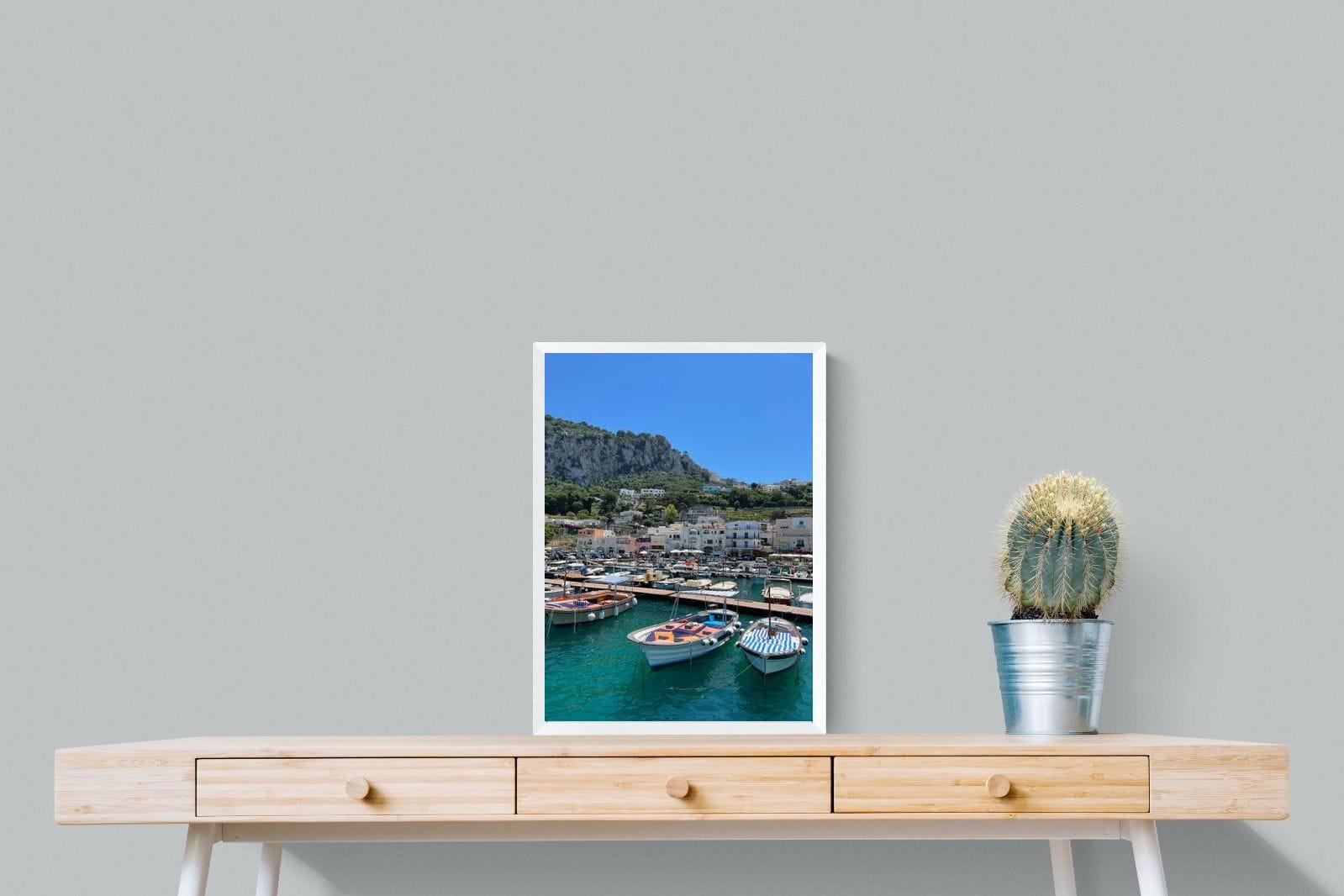Capri Harbour-Wall_Art-45 x 60cm-Mounted Canvas-White-Pixalot