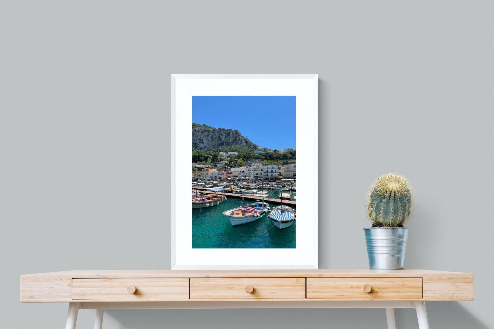 Capri Harbour-Wall_Art-60 x 80cm-Framed Print-White-Pixalot