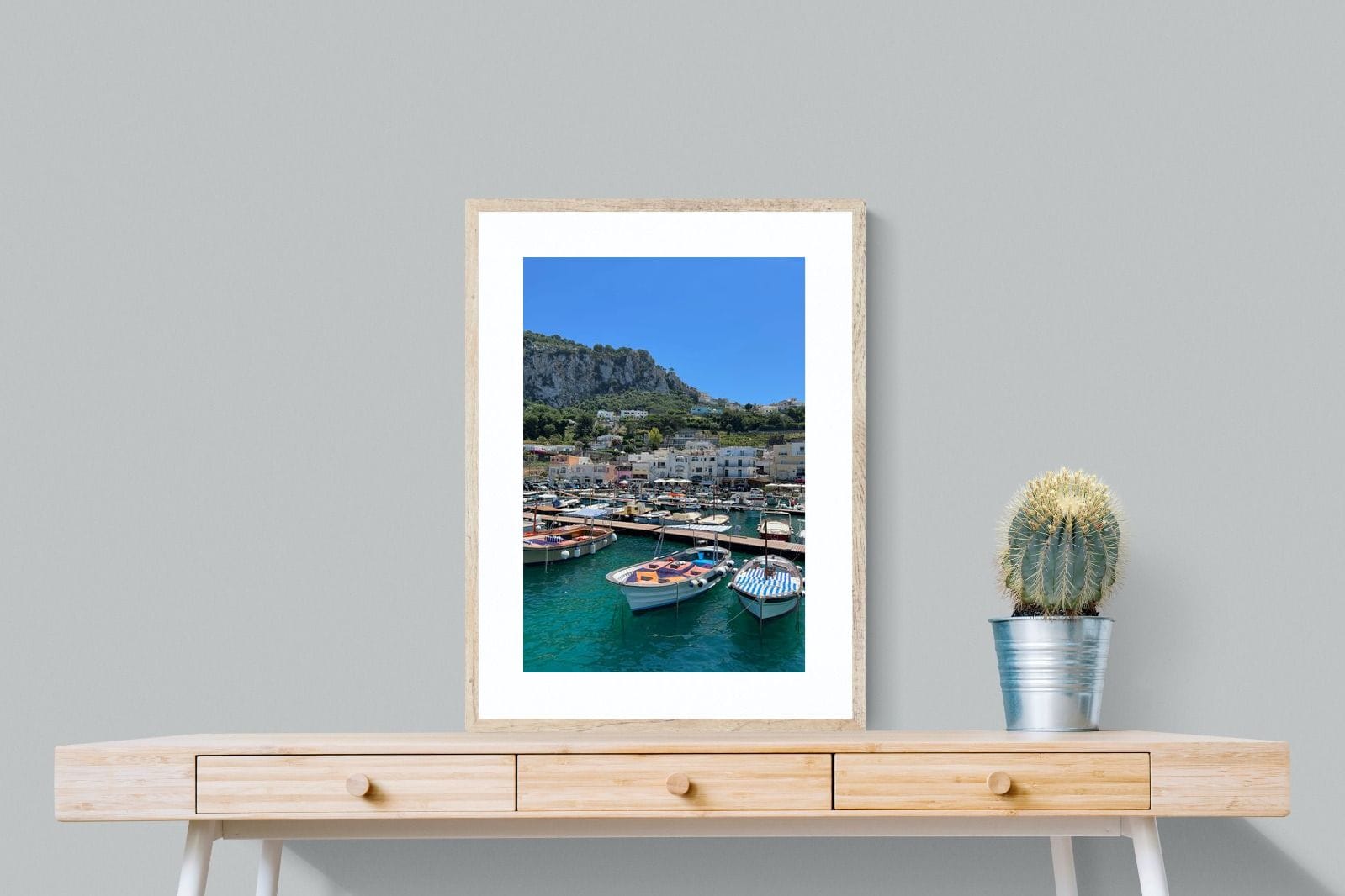 Capri Harbour-Wall_Art-60 x 80cm-Framed Print-Wood-Pixalot