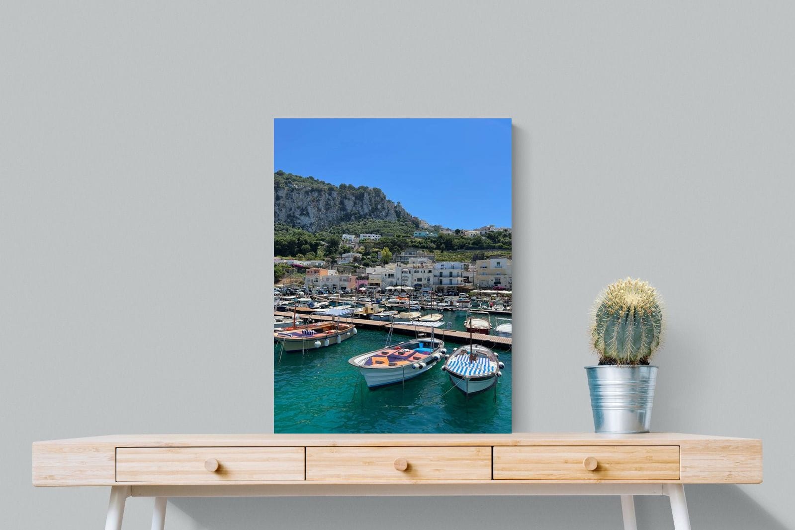 Capri Harbour-Wall_Art-60 x 80cm-Mounted Canvas-No Frame-Pixalot