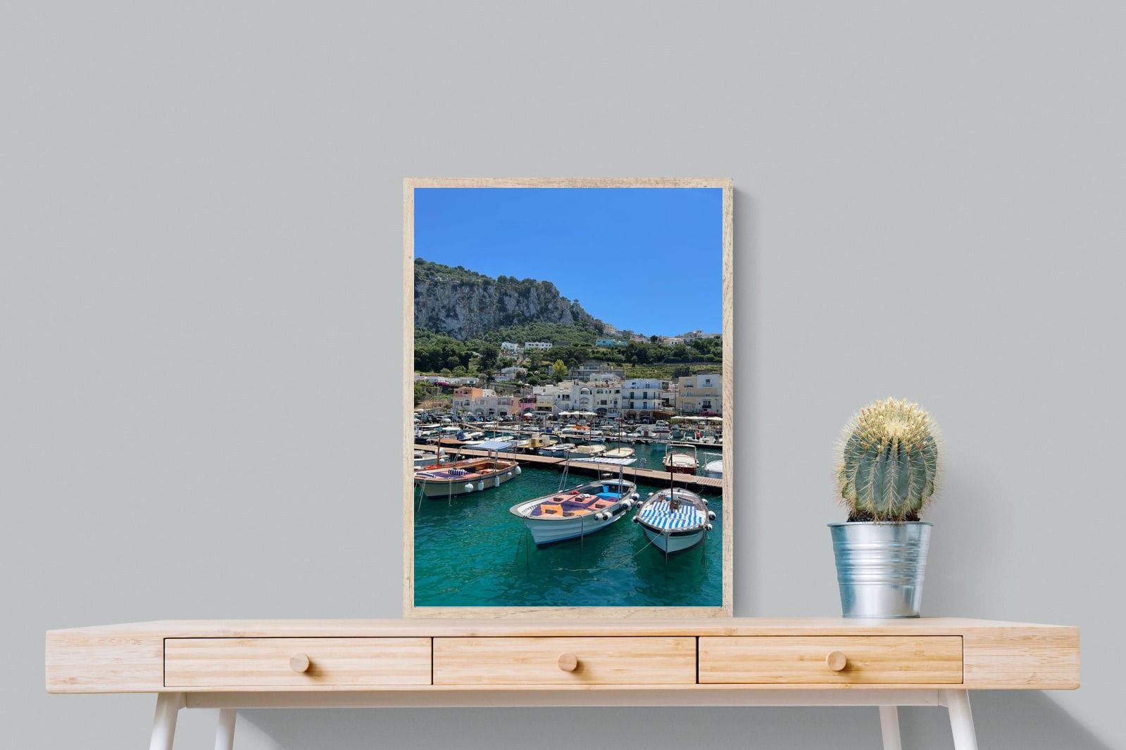 Capri Harbour-Wall_Art-60 x 80cm-Mounted Canvas-Wood-Pixalot