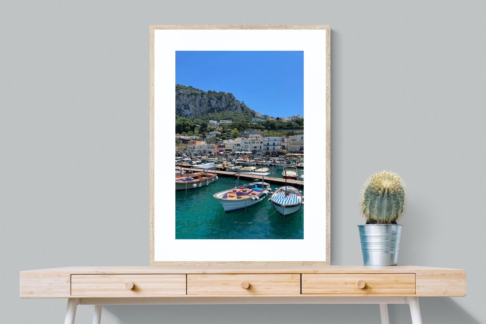 Capri Harbour-Wall_Art-75 x 100cm-Framed Print-Wood-Pixalot