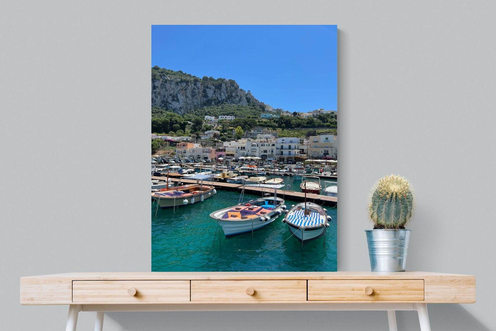 Capri Harbour-Wall_Art-75 x 100cm-Mounted Canvas-No Frame-Pixalot