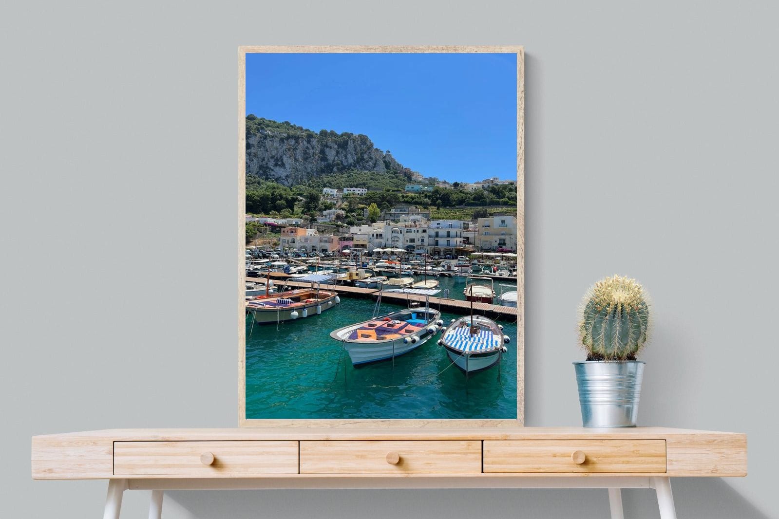 Capri Harbour-Wall_Art-75 x 100cm-Mounted Canvas-Wood-Pixalot