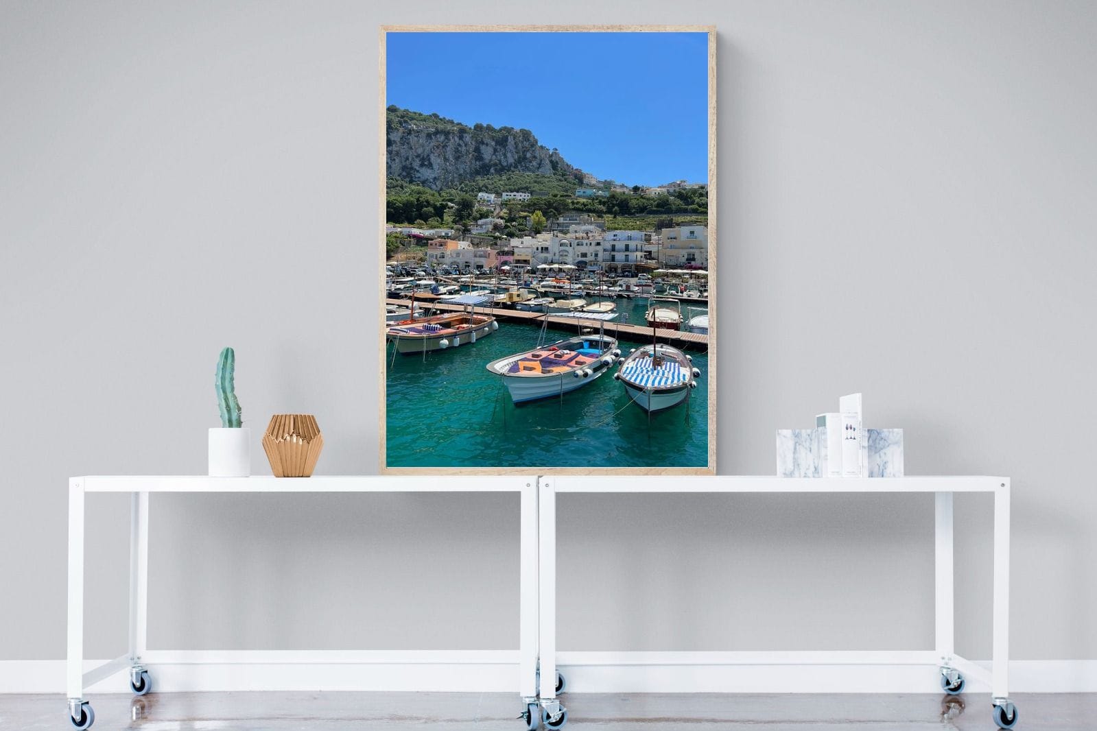 Capri Harbour-Wall_Art-90 x 120cm-Mounted Canvas-Wood-Pixalot